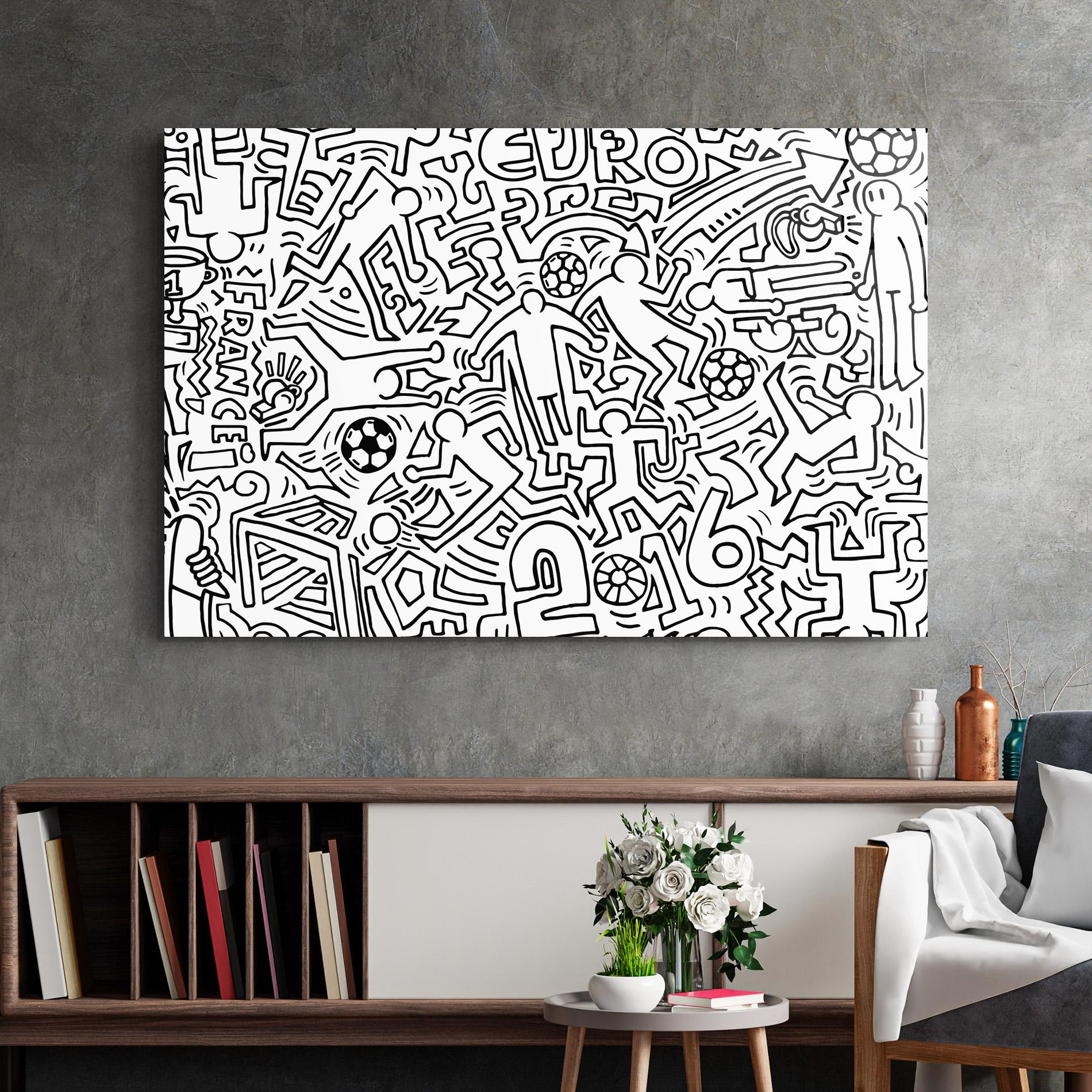 Üvegkép Football Drawing mockup 2