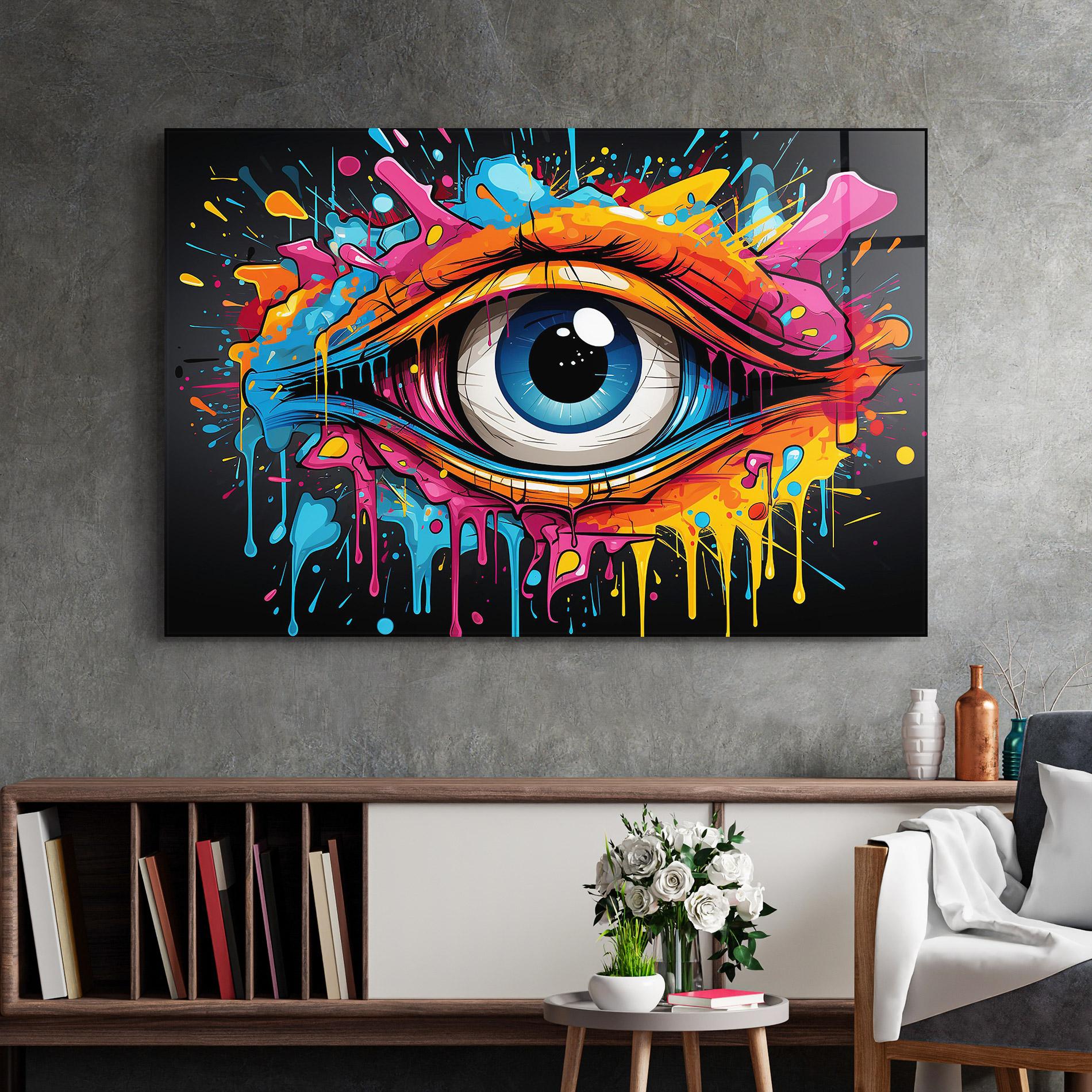 Üvegkép Graffitistyle Eye mockup 2