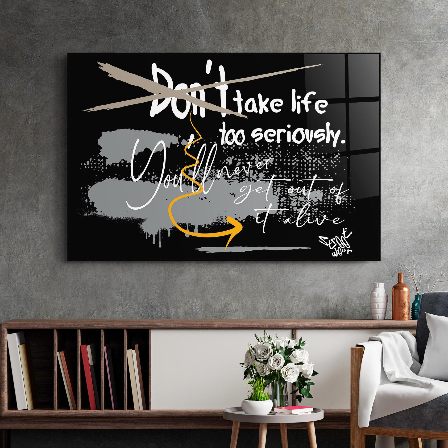 Üvegkép Grey Orange Graffiti mockup 2