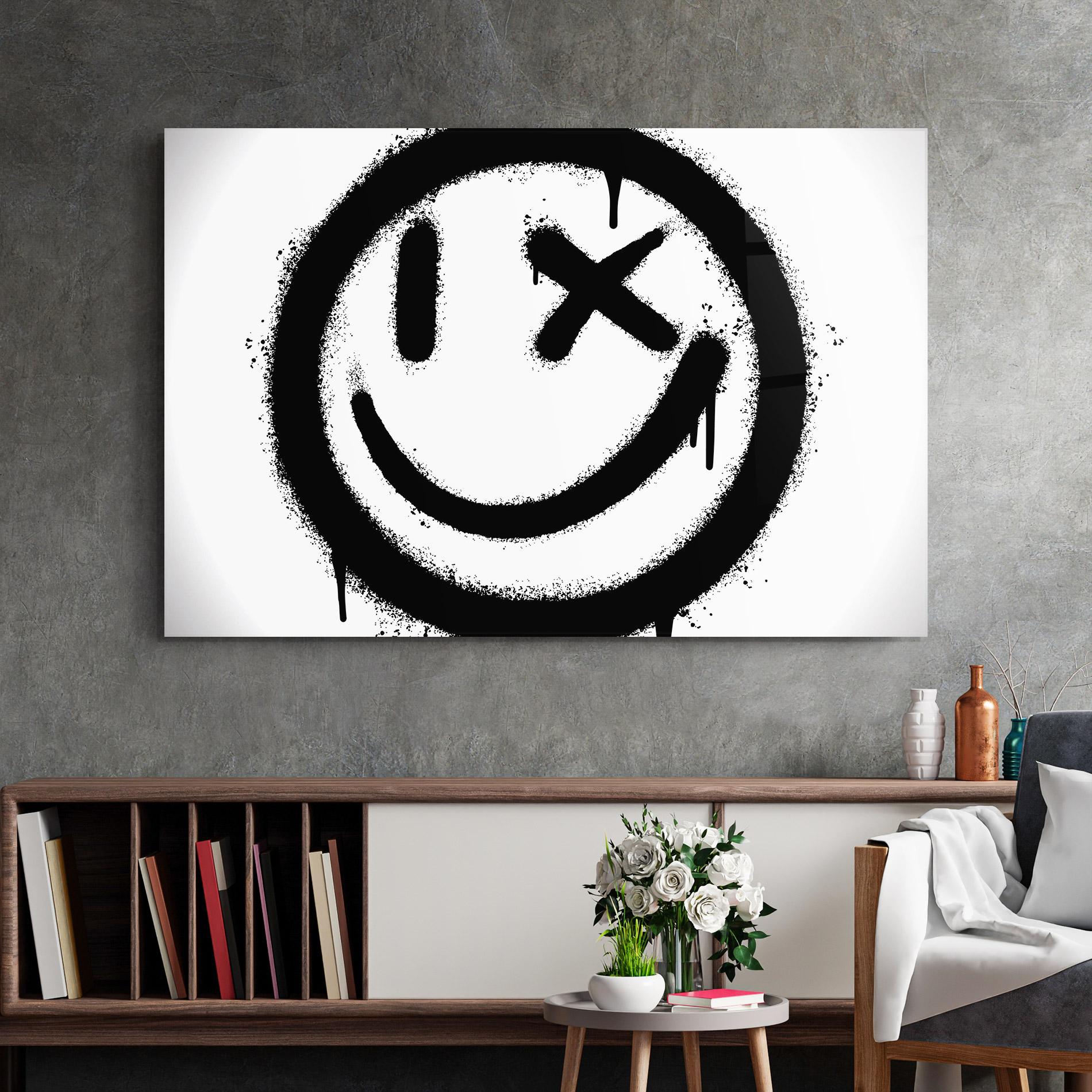 Üvegkép Smiley Face Spray mockup 2