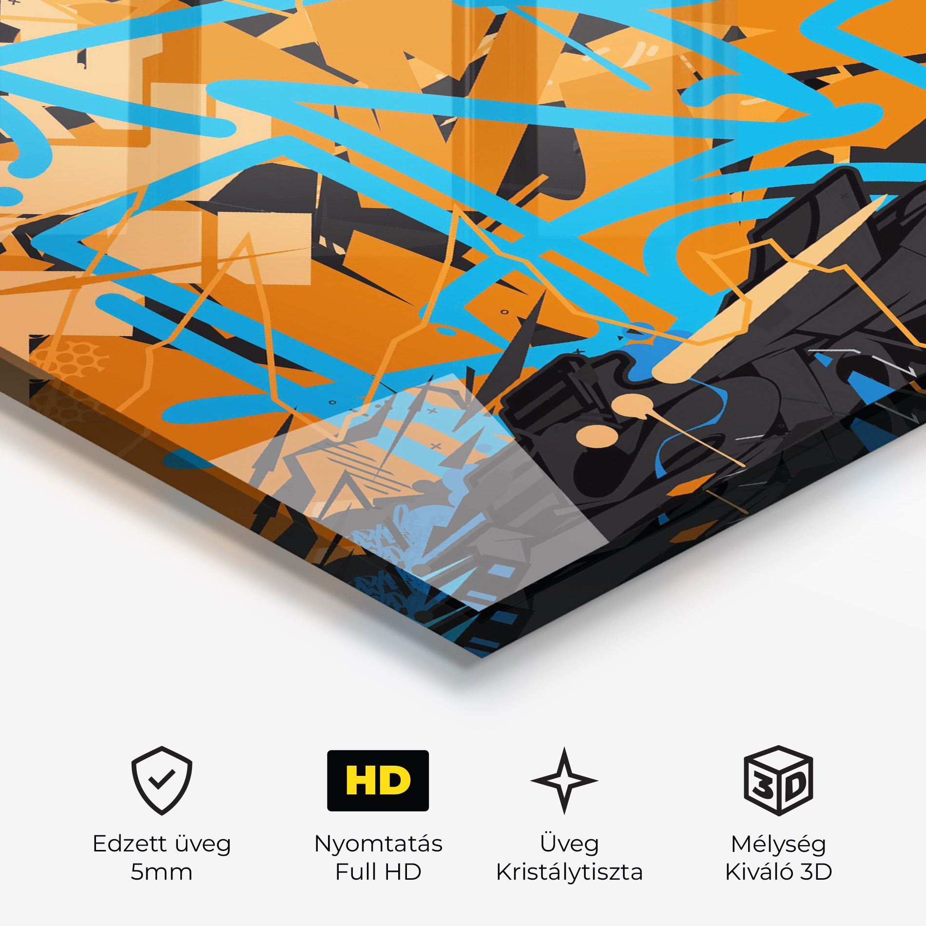 Blue Orange Graffiti mockup 3