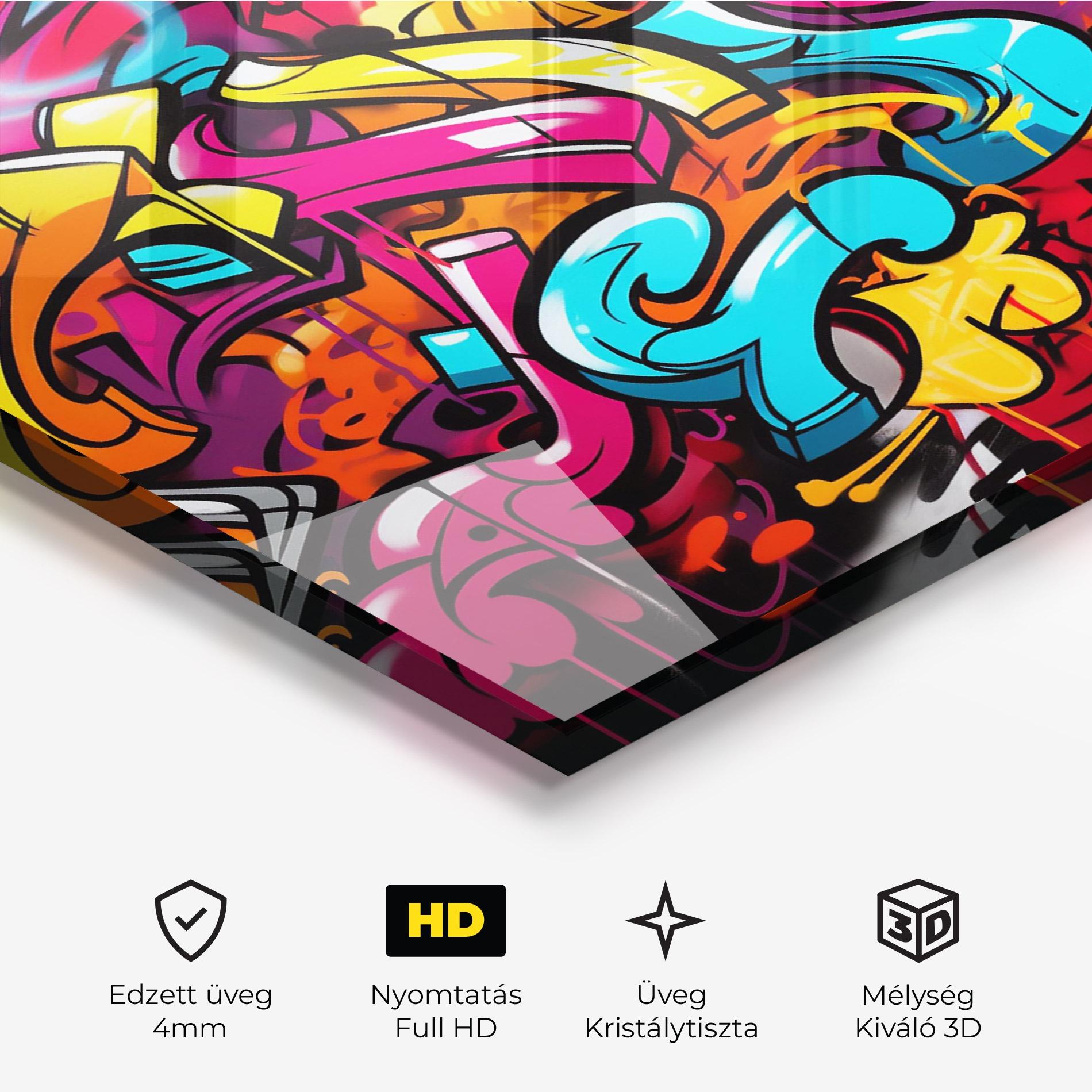 Üvegkép Abstract Graffiti mockup 3