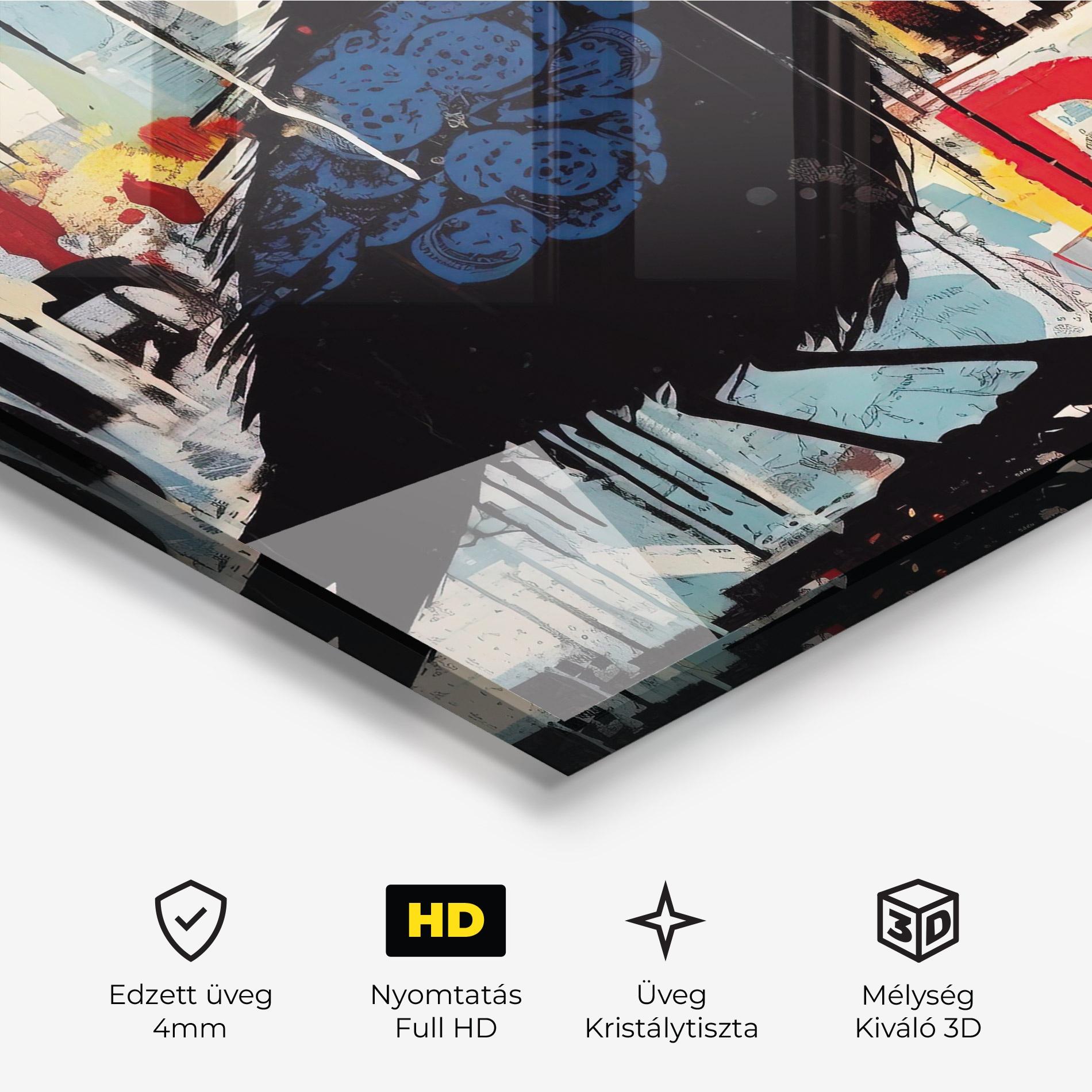 Üvegkép Bird Old Doodle mockup 3