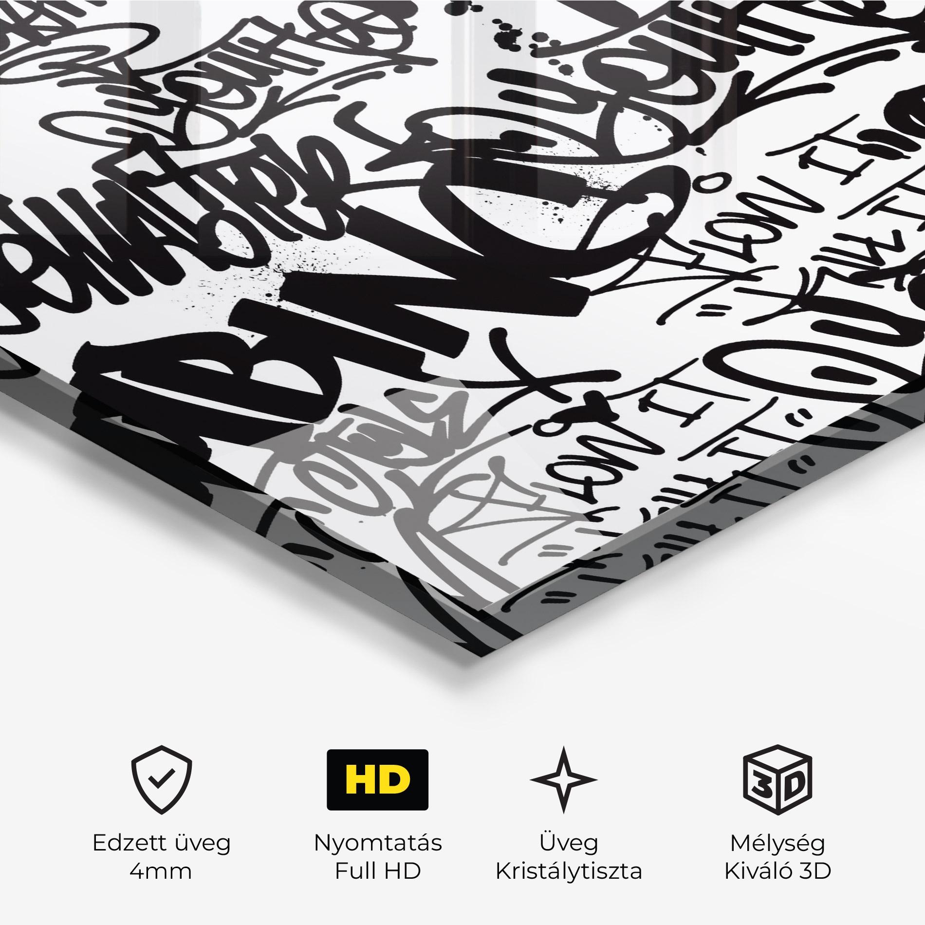 Üvegkép Black Tags mockup 3