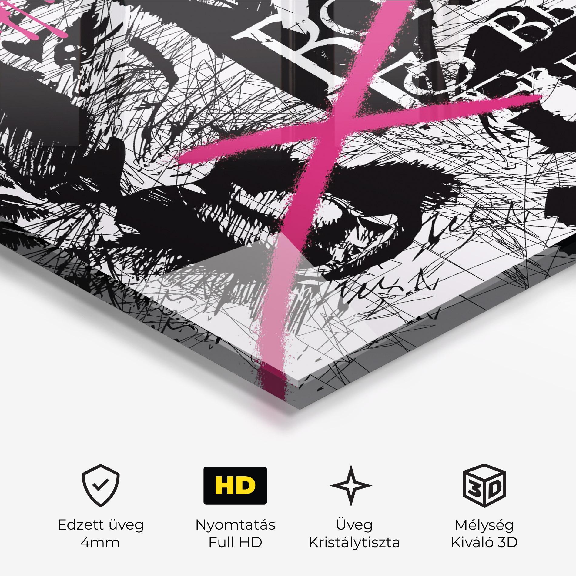 Üvegkép Born Free Graffiti mockup 3