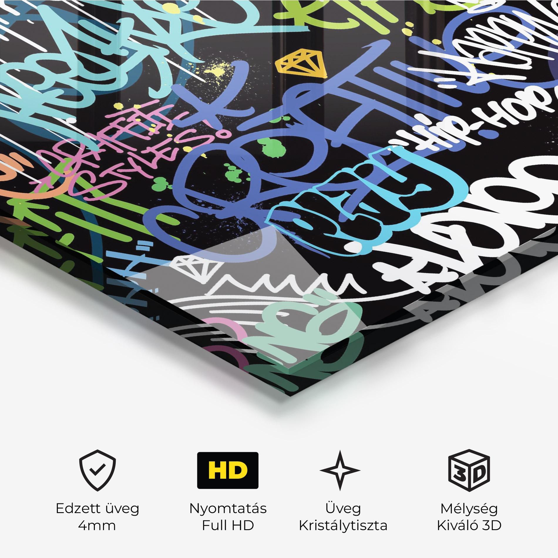 Üvegkép Colorful Tags mockup 3