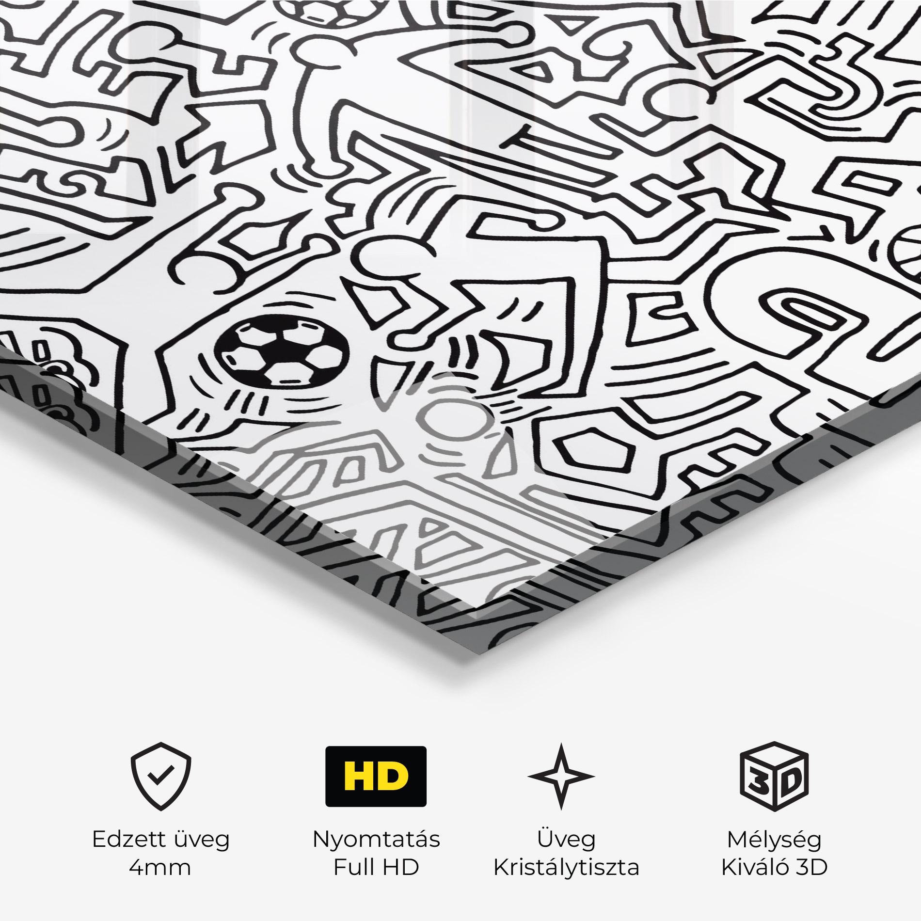 Üvegkép Football Drawing mockup 3