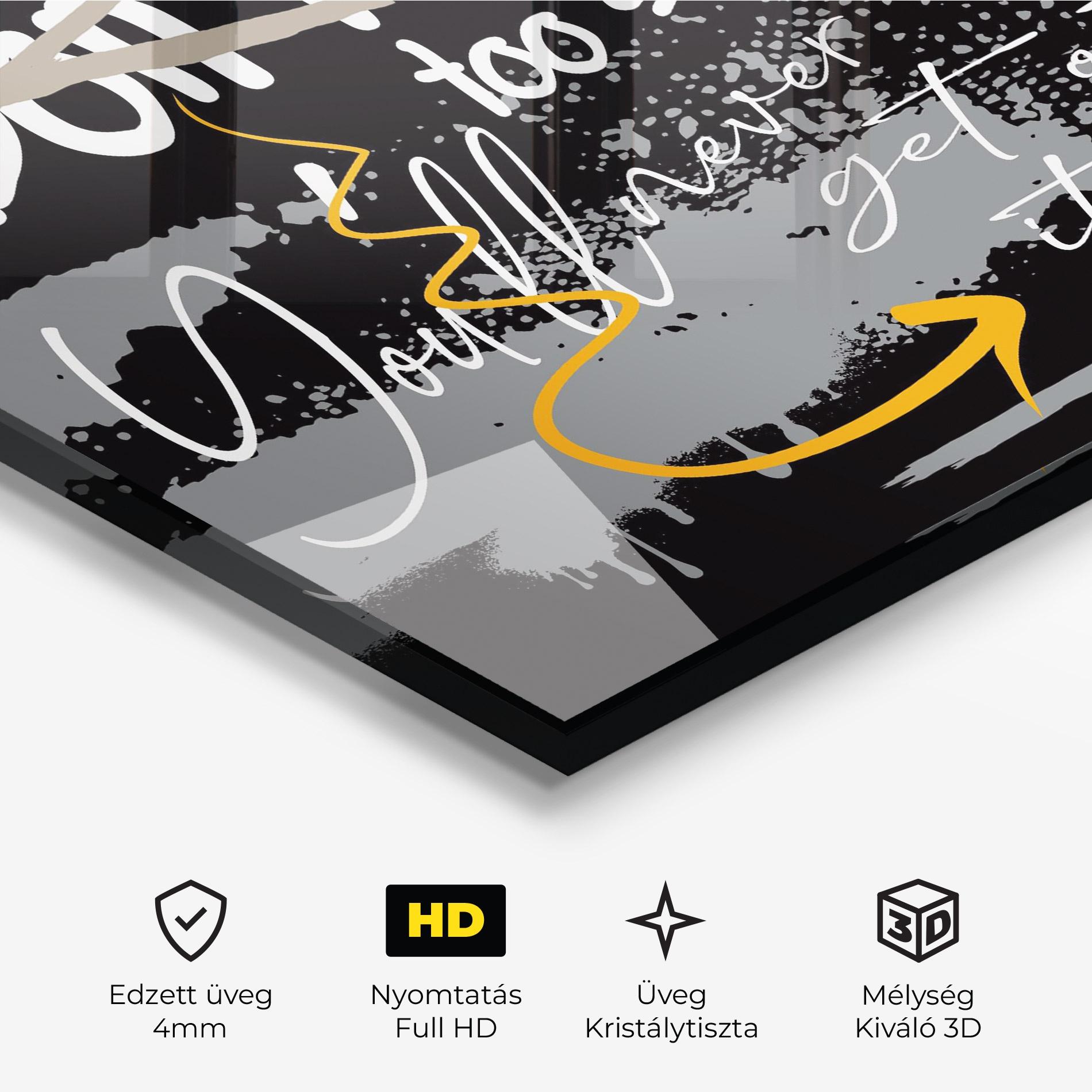 Üvegkép Grey Orange Graffiti mockup 3