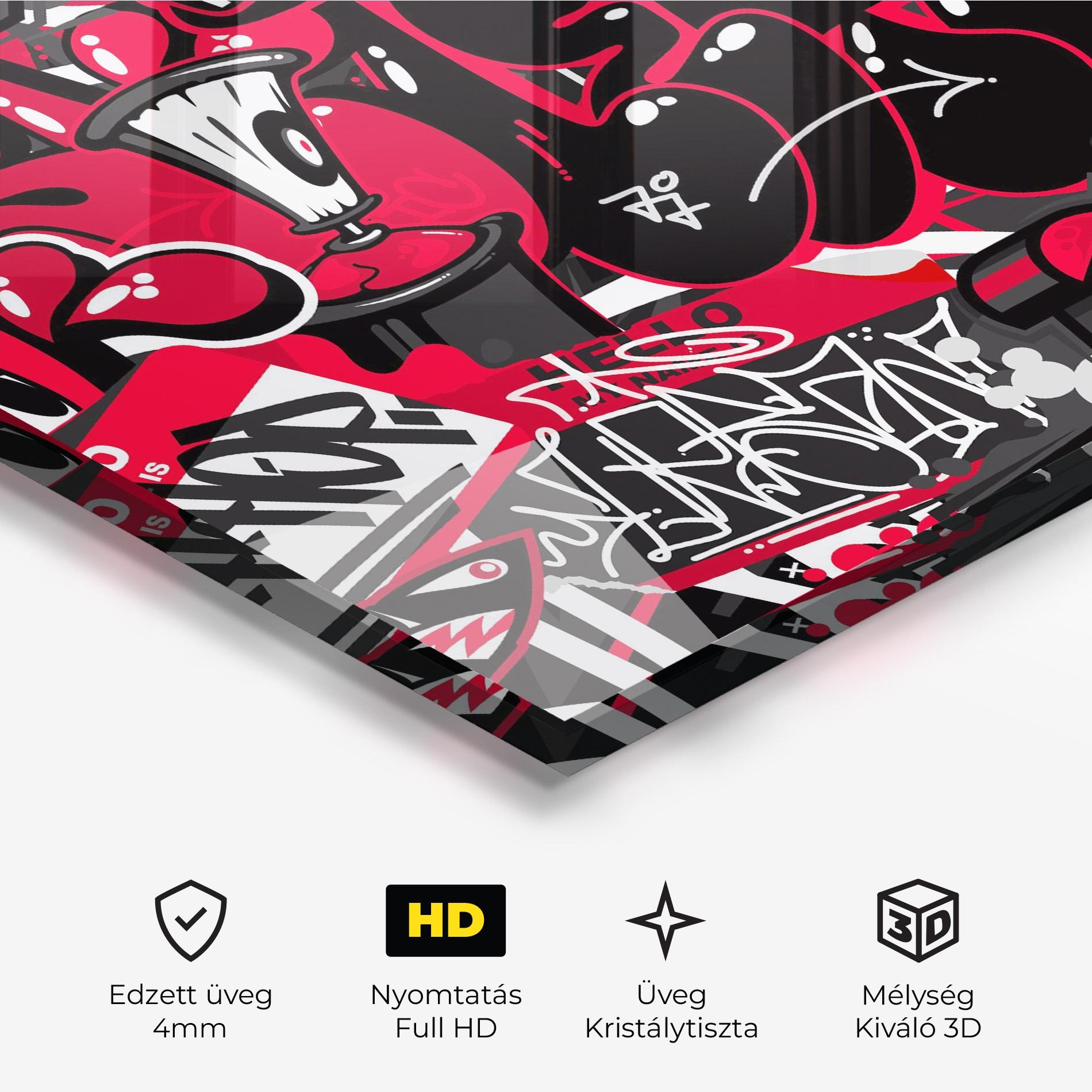Üvegkép Hip Hop Graffiti mockup 3