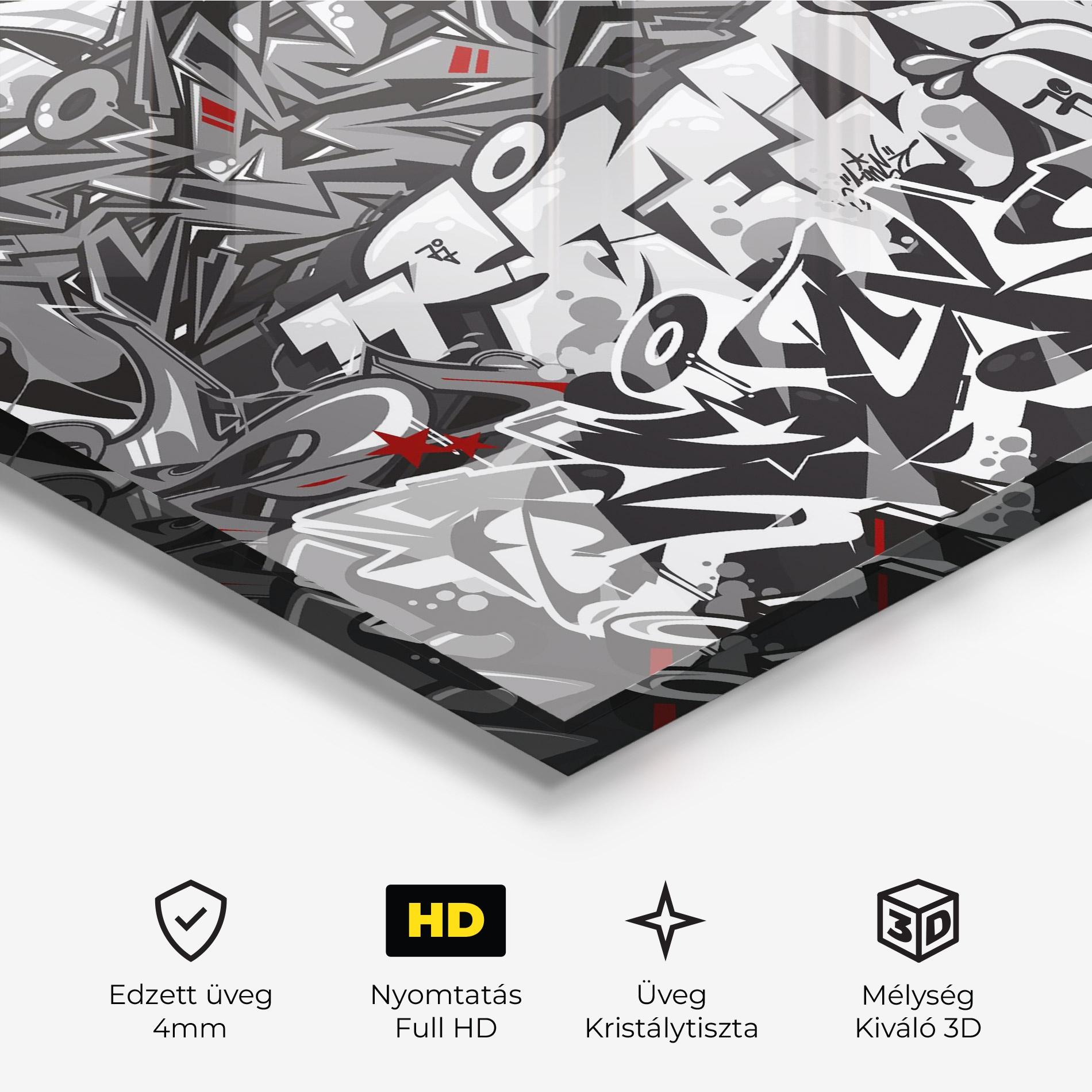 Üvegkép Skull Graffiti mockup 3