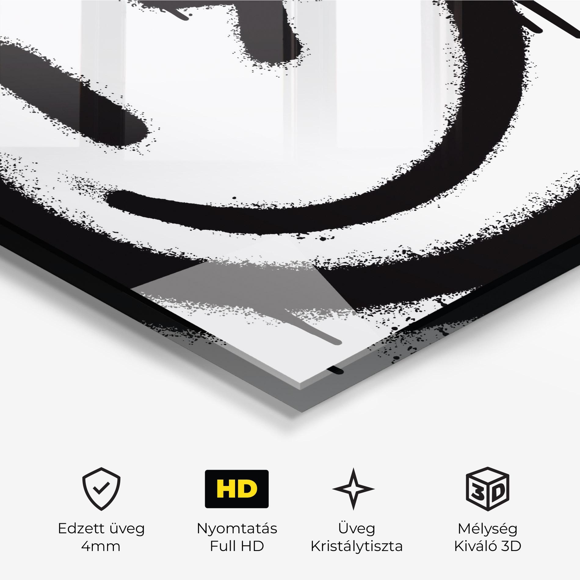 Üvegkép Smiley Face Spray mockup 3