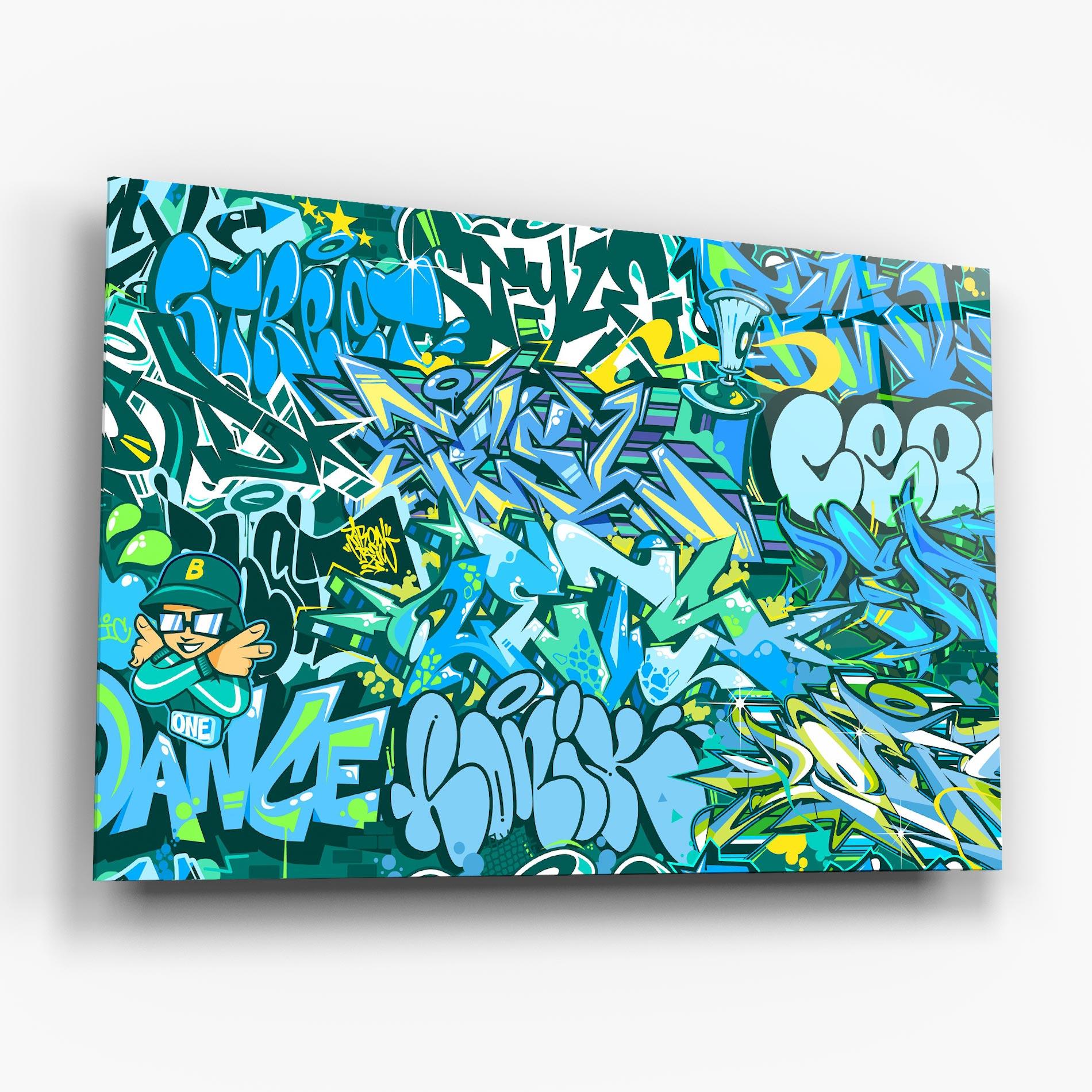 Üvegkép Be One Graffiti mockup 6