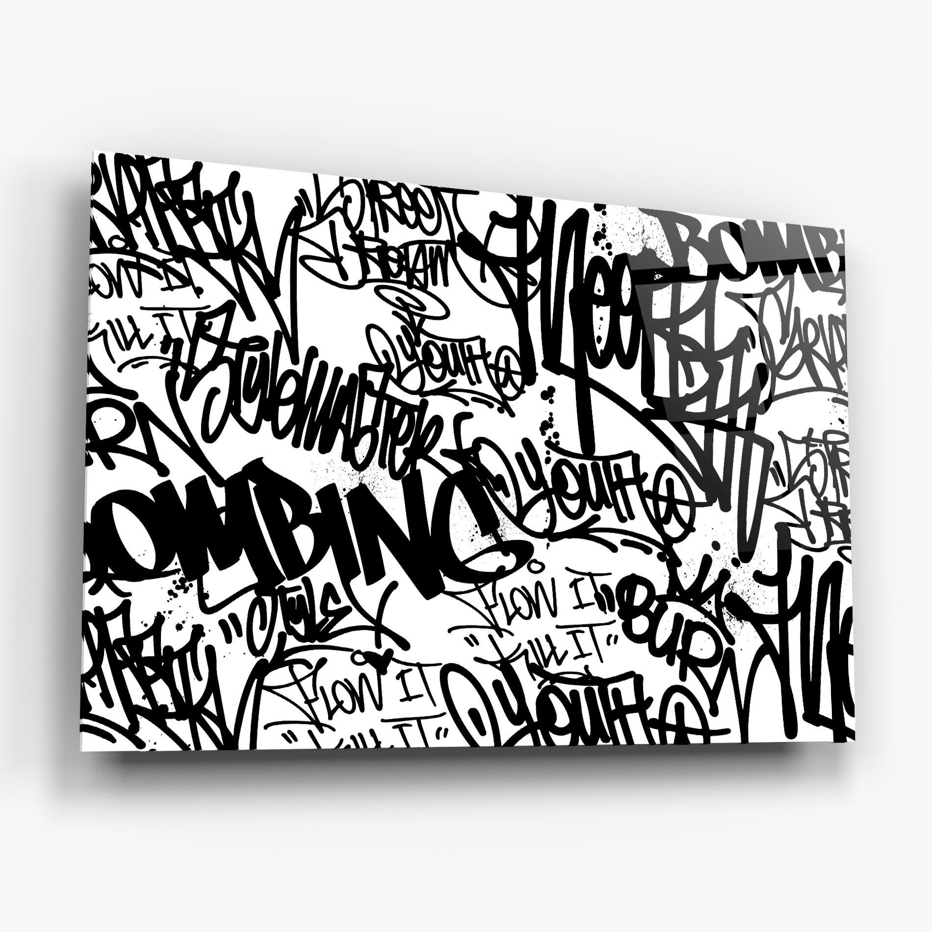 Üvegkép Black Tags mockup 6