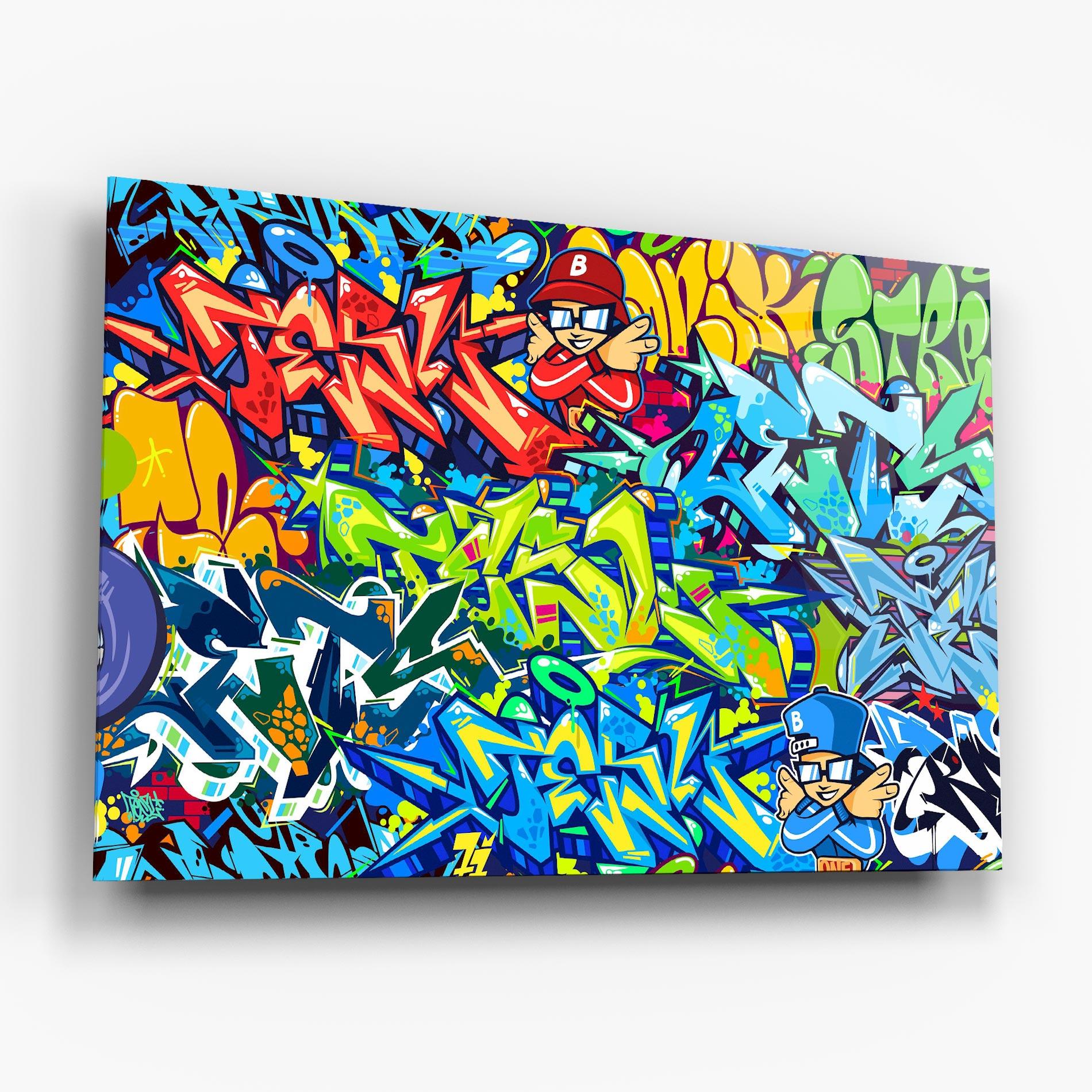 Üvegkép Colorful Graffiti mockup 6