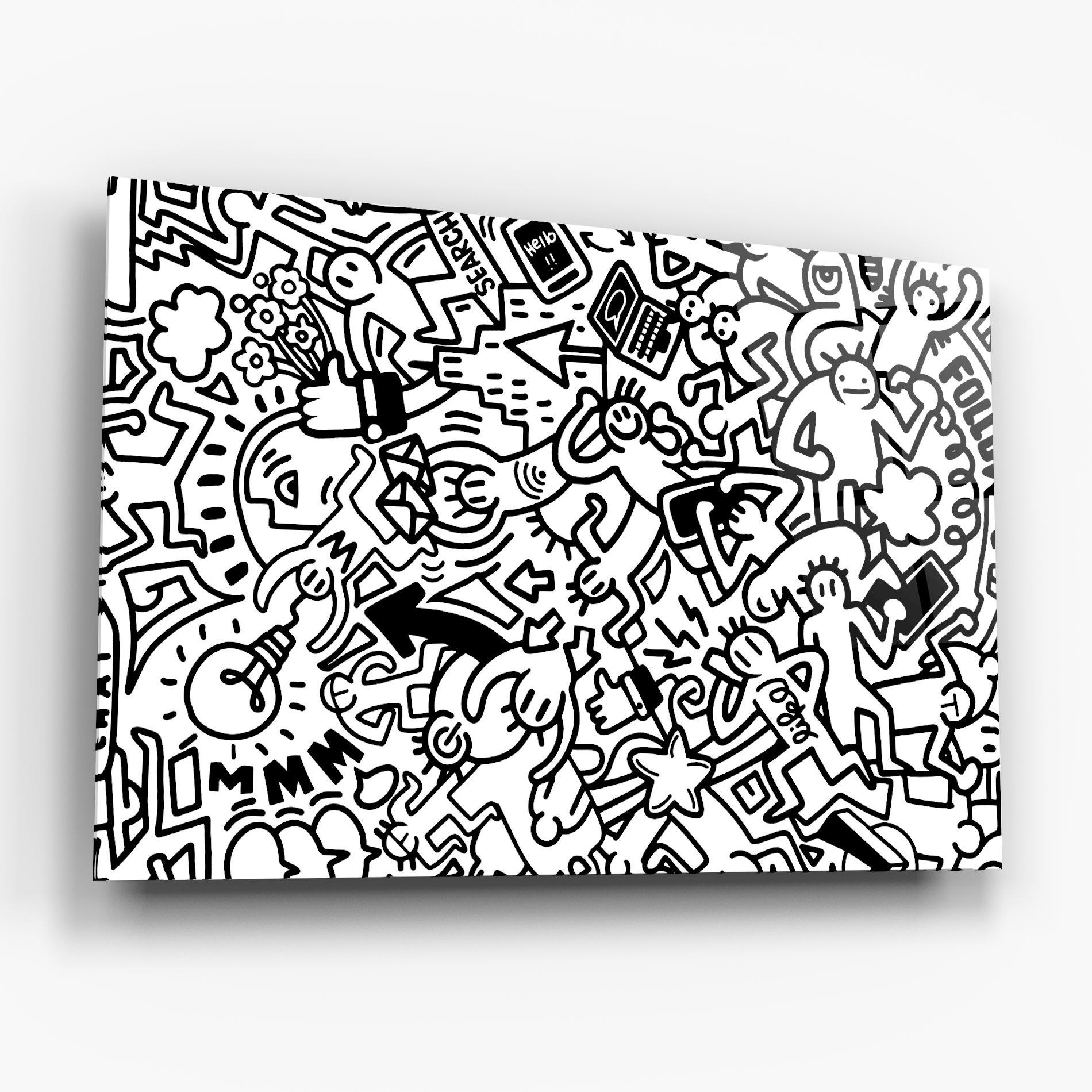 Üvegkép Follow Like Graffiti mockup 6