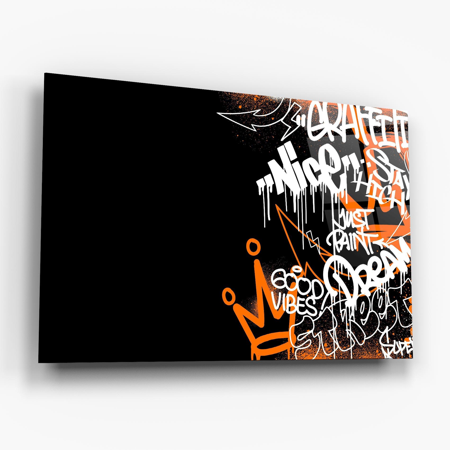 Üvegkép Good Vibes Graffiti mockup 6