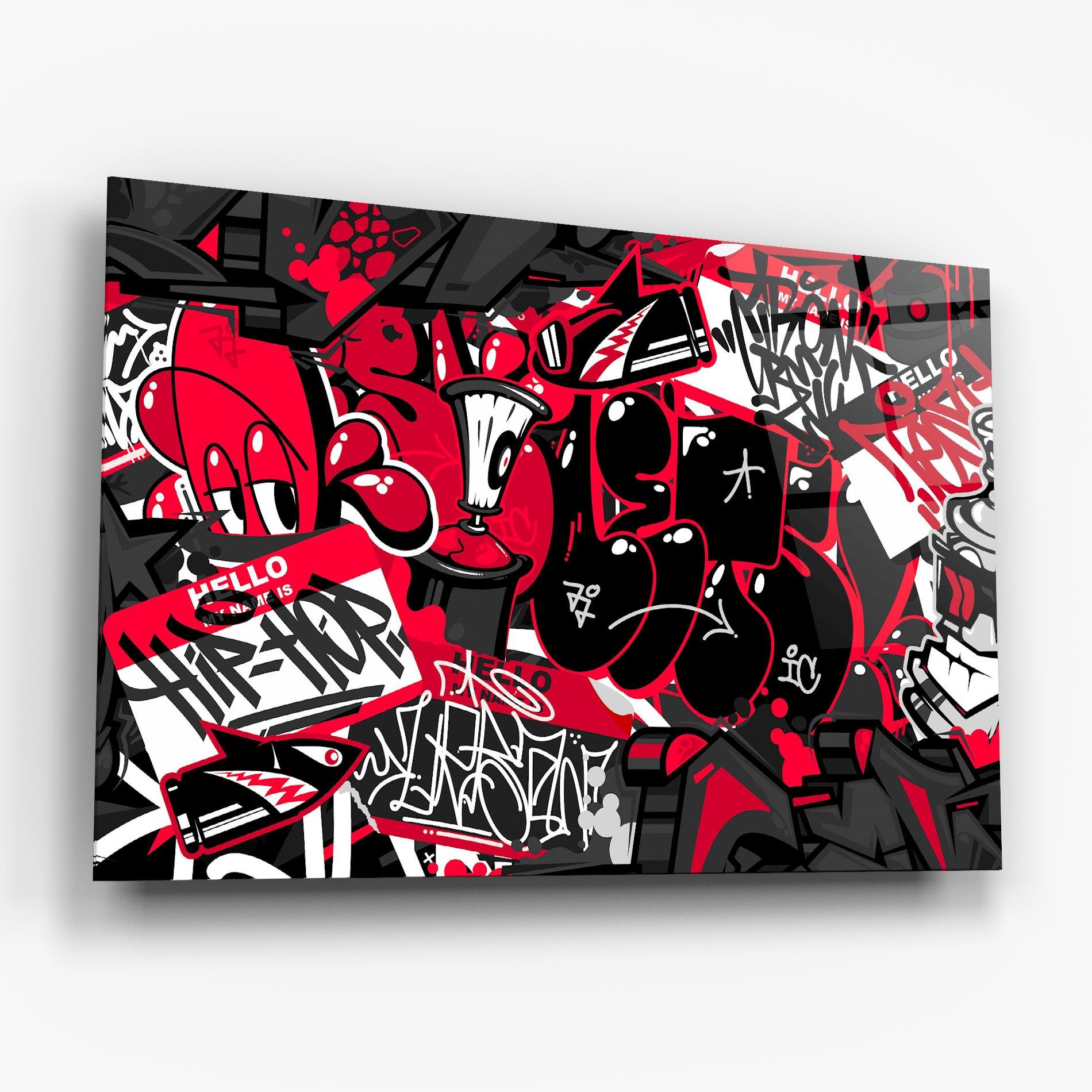 Üvegkép Hip Hop Graffiti mockup 6