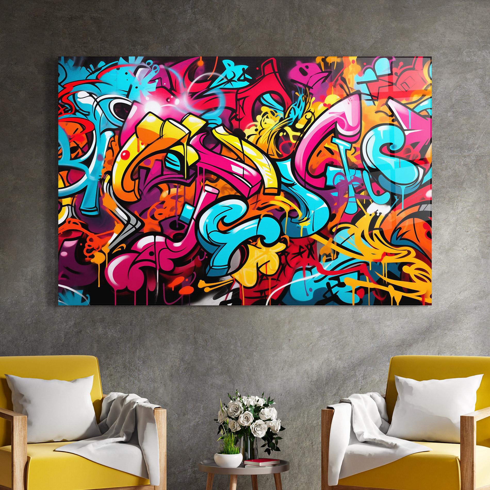 Üvegkép Abstract Graffiti mockup 4