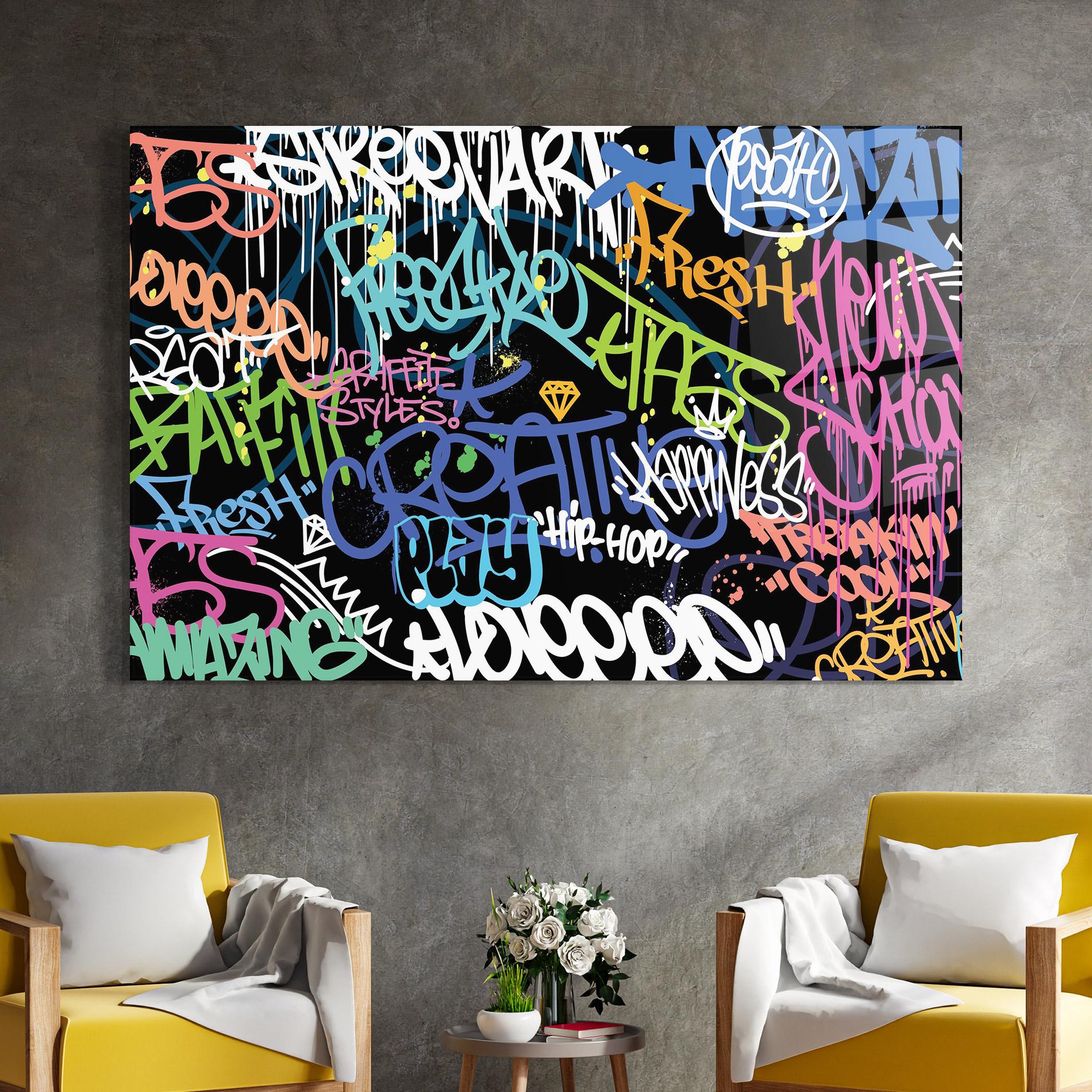 Üvegkép Colorful Tags mockup 4