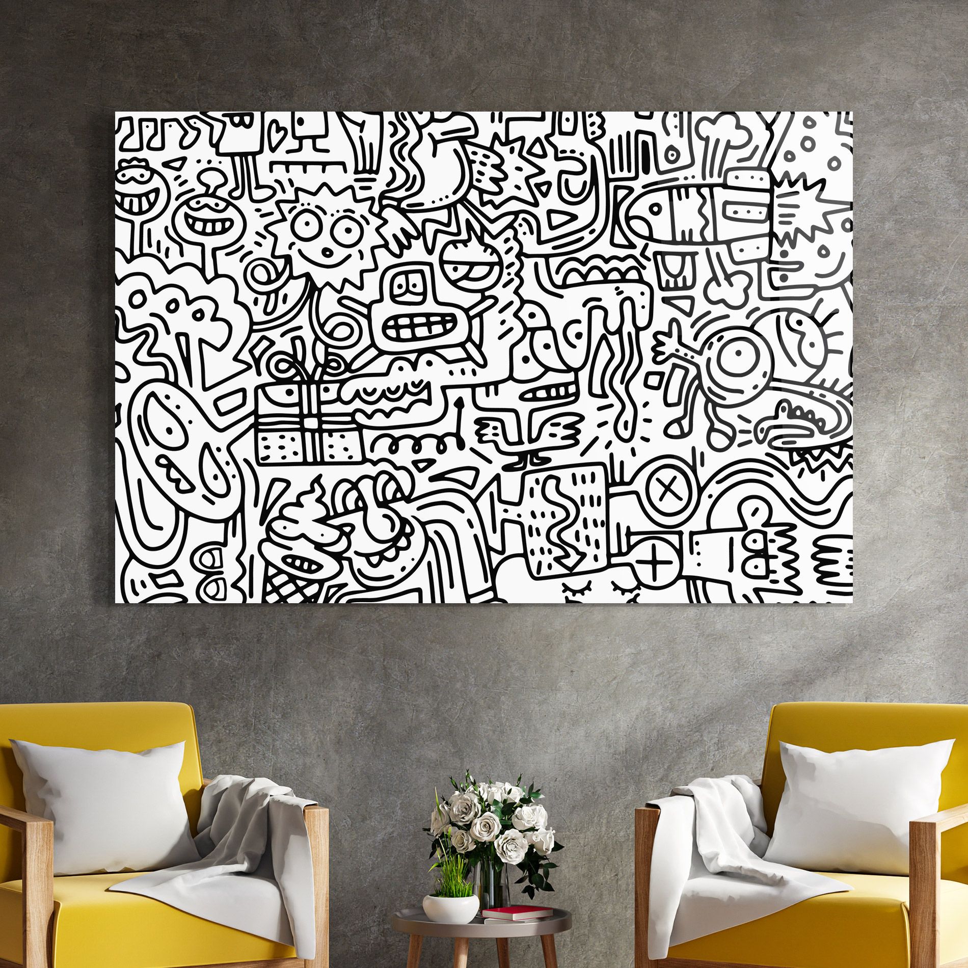 Doodle Black Line mockup 4