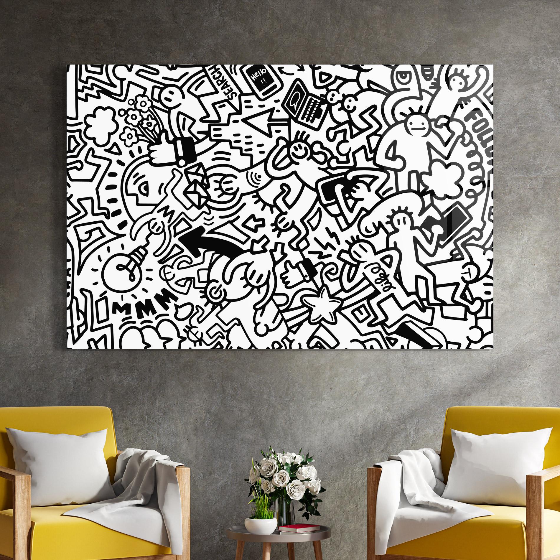 Üvegkép Follow Like Graffiti mockup 4