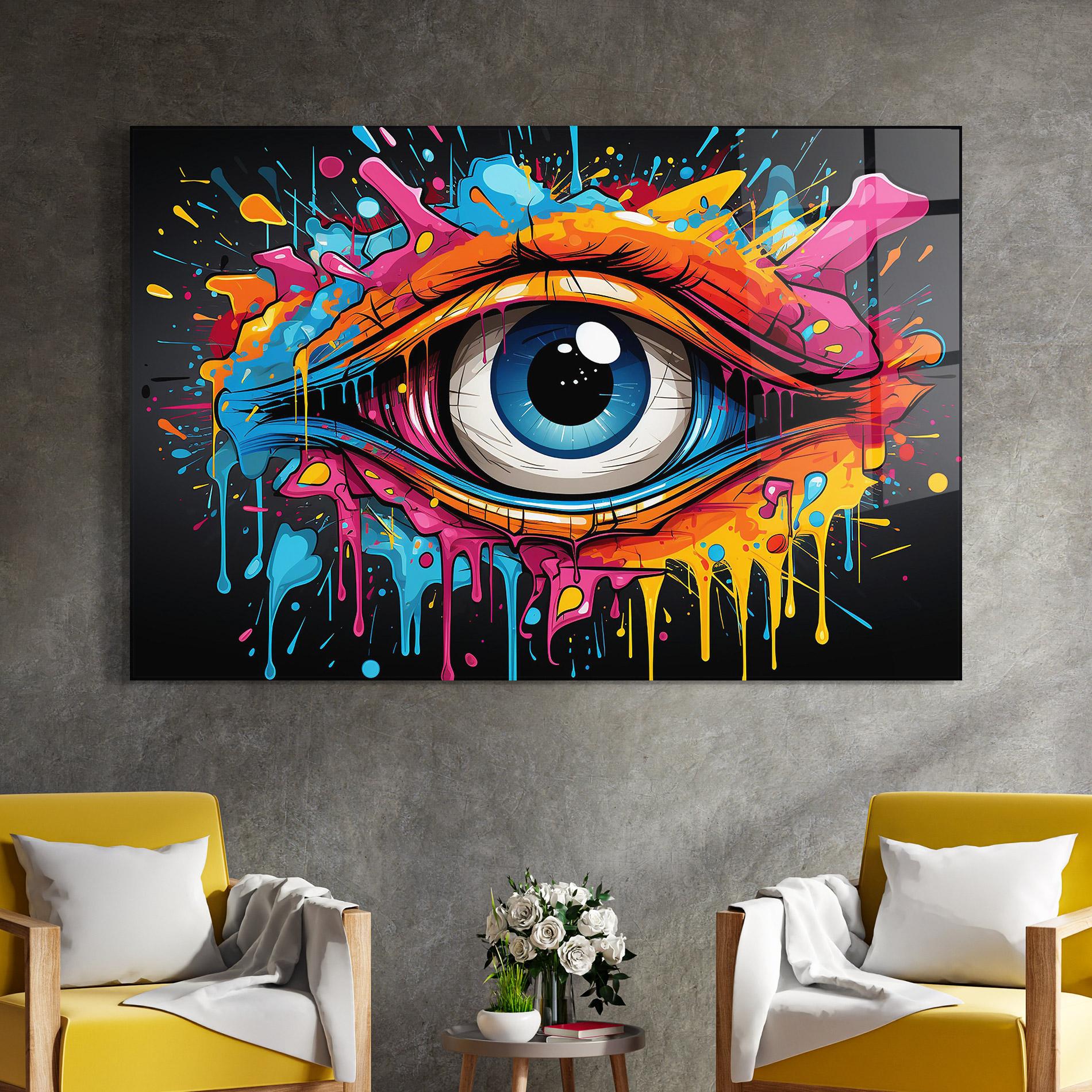Üvegkép Graffitistyle Eye mockup 4
