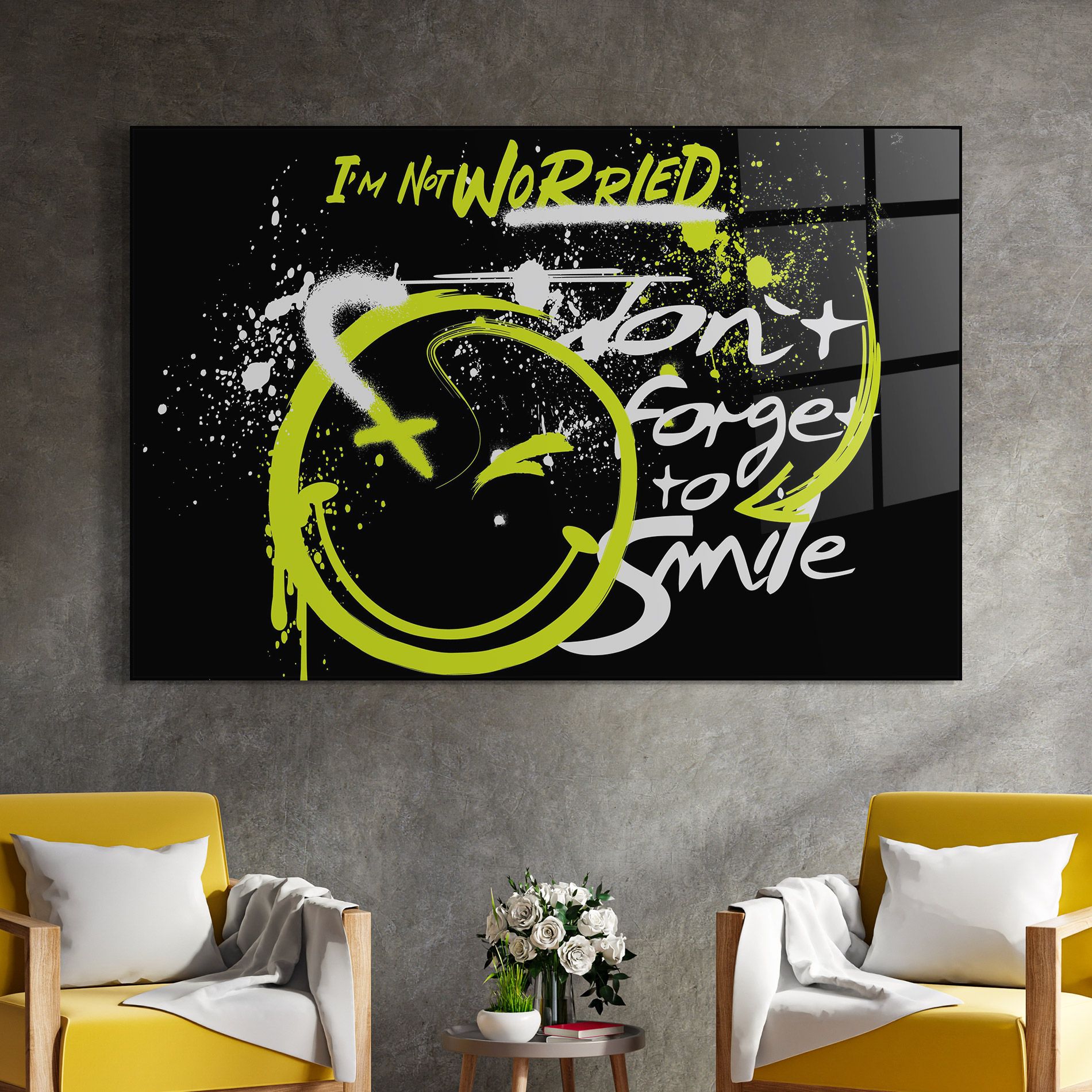 Green Smile Graffiti mockup 4