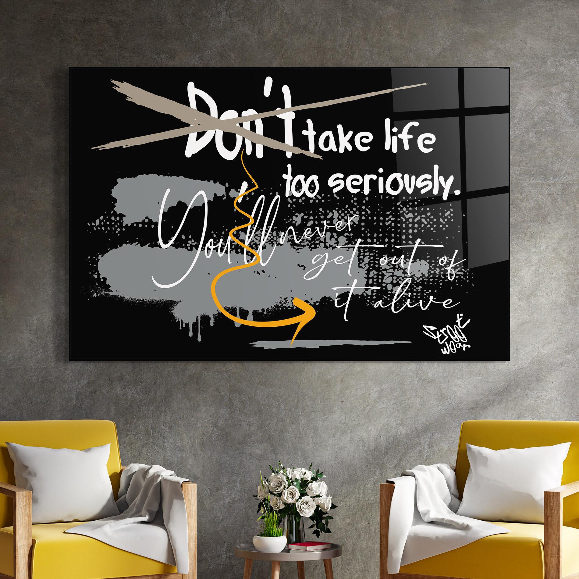 Üvegkép Grey Orange Graffiti mockup 4