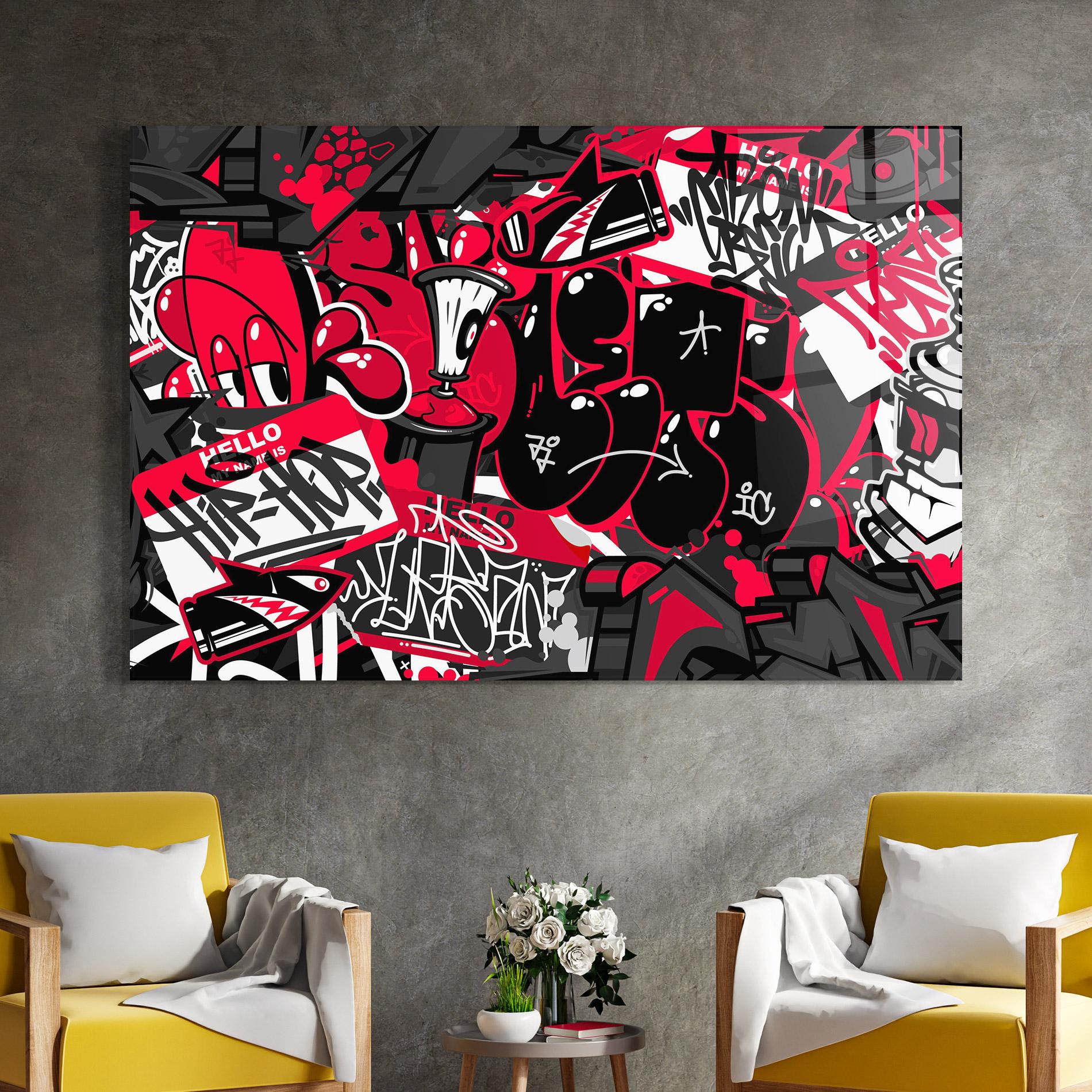 Üvegkép Hip Hop Graffiti mockup 4