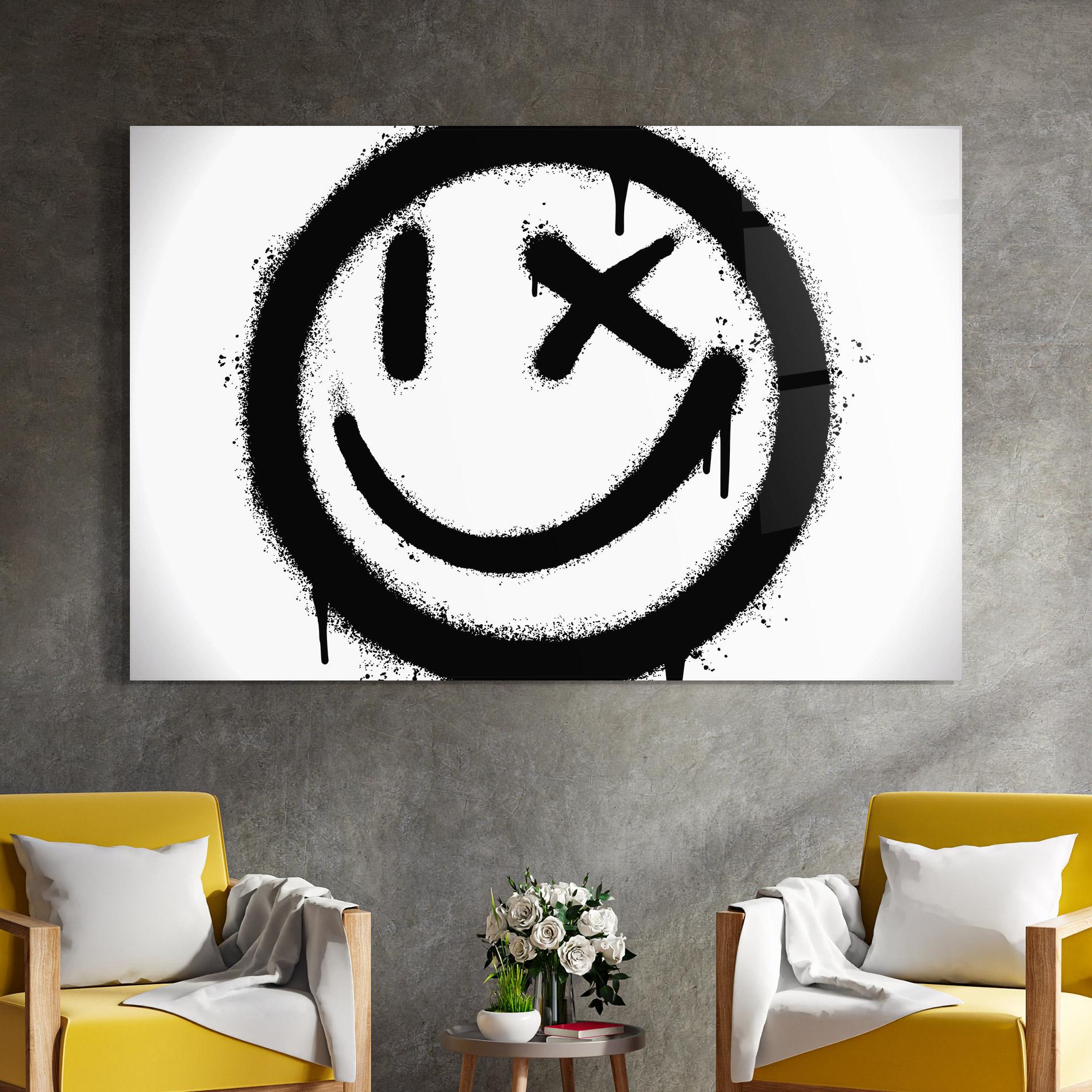 Üvegkép Smiley Face Spray mockup 4