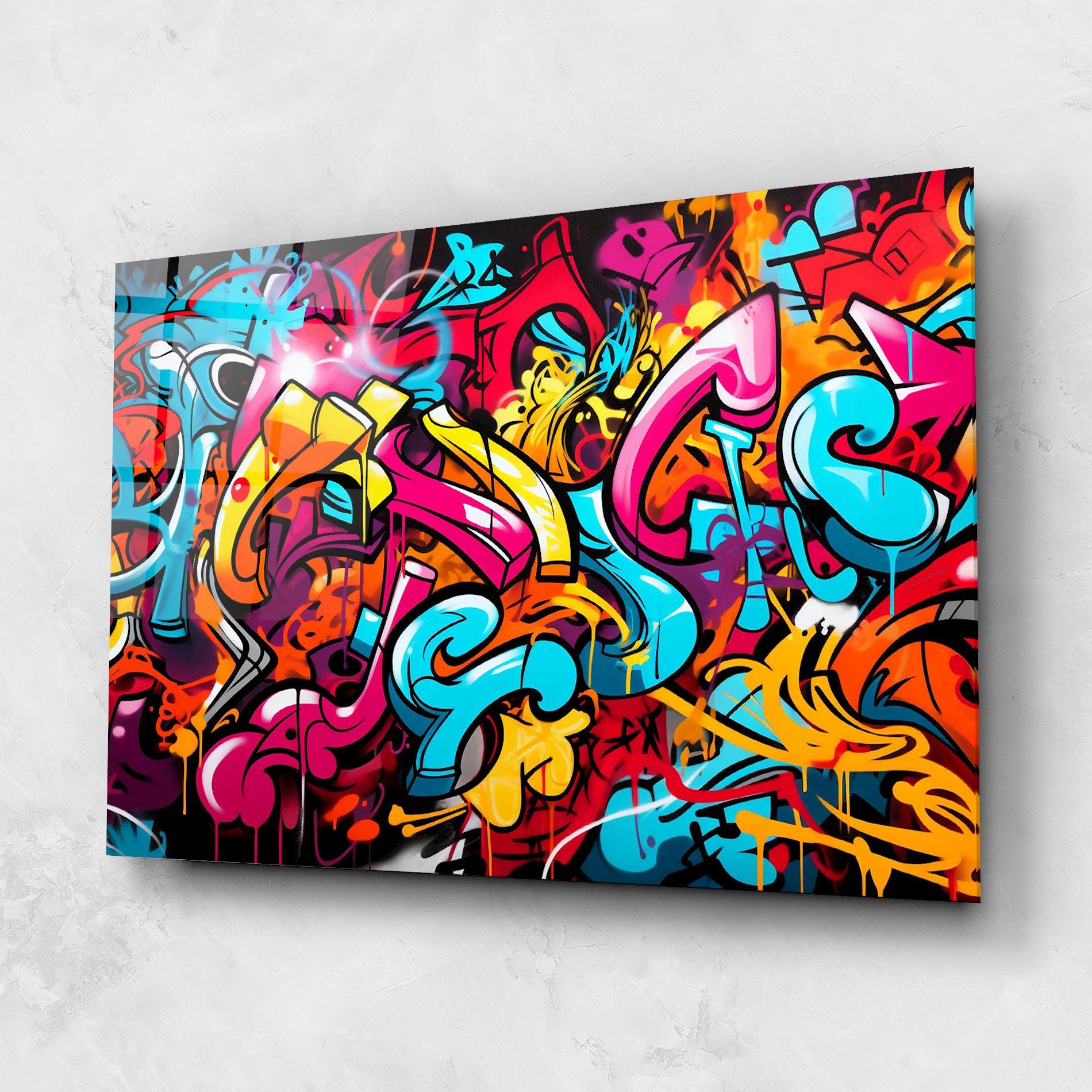 Üvegkép Abstract Graffiti mockup 1