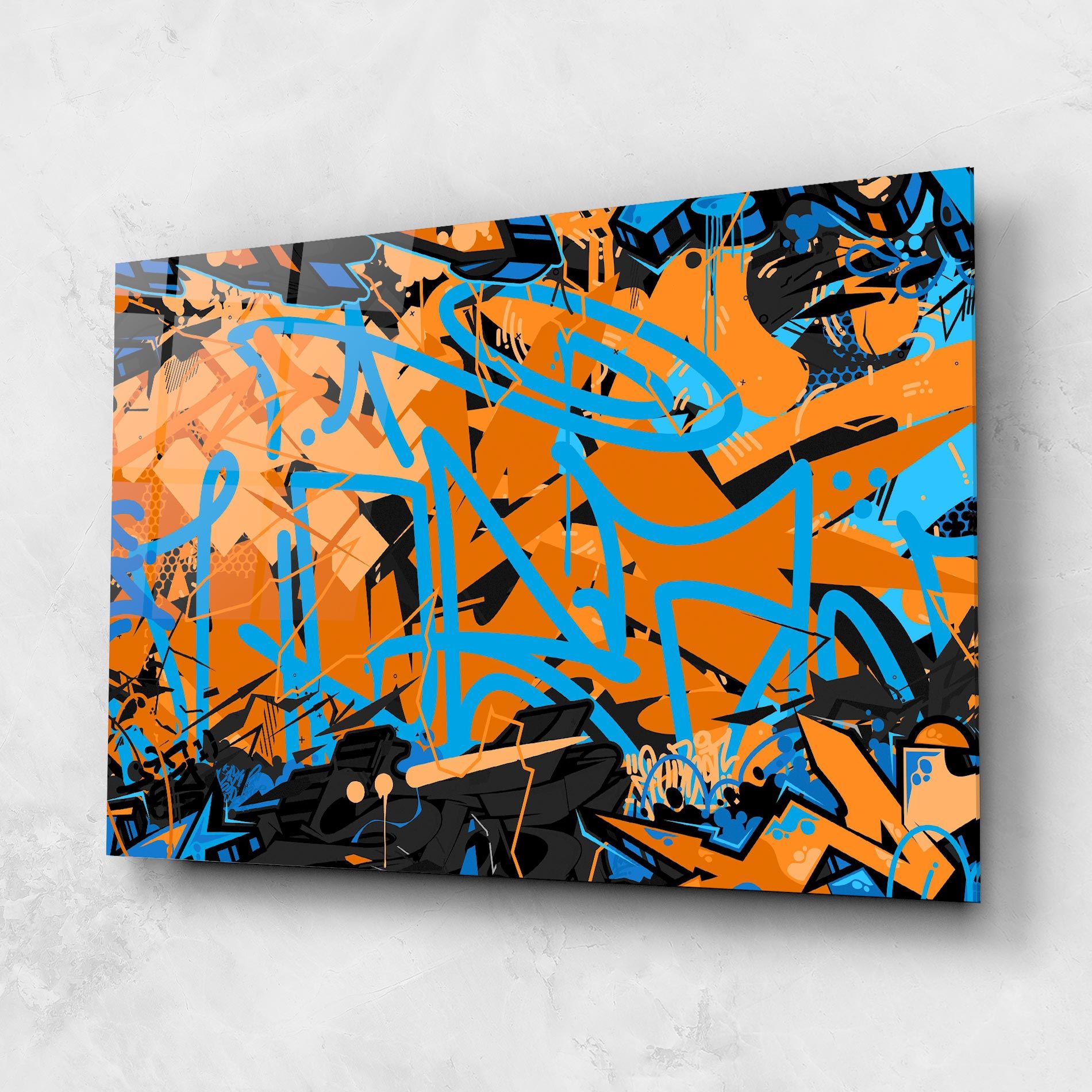 Blue Orange Graffiti mockup 1