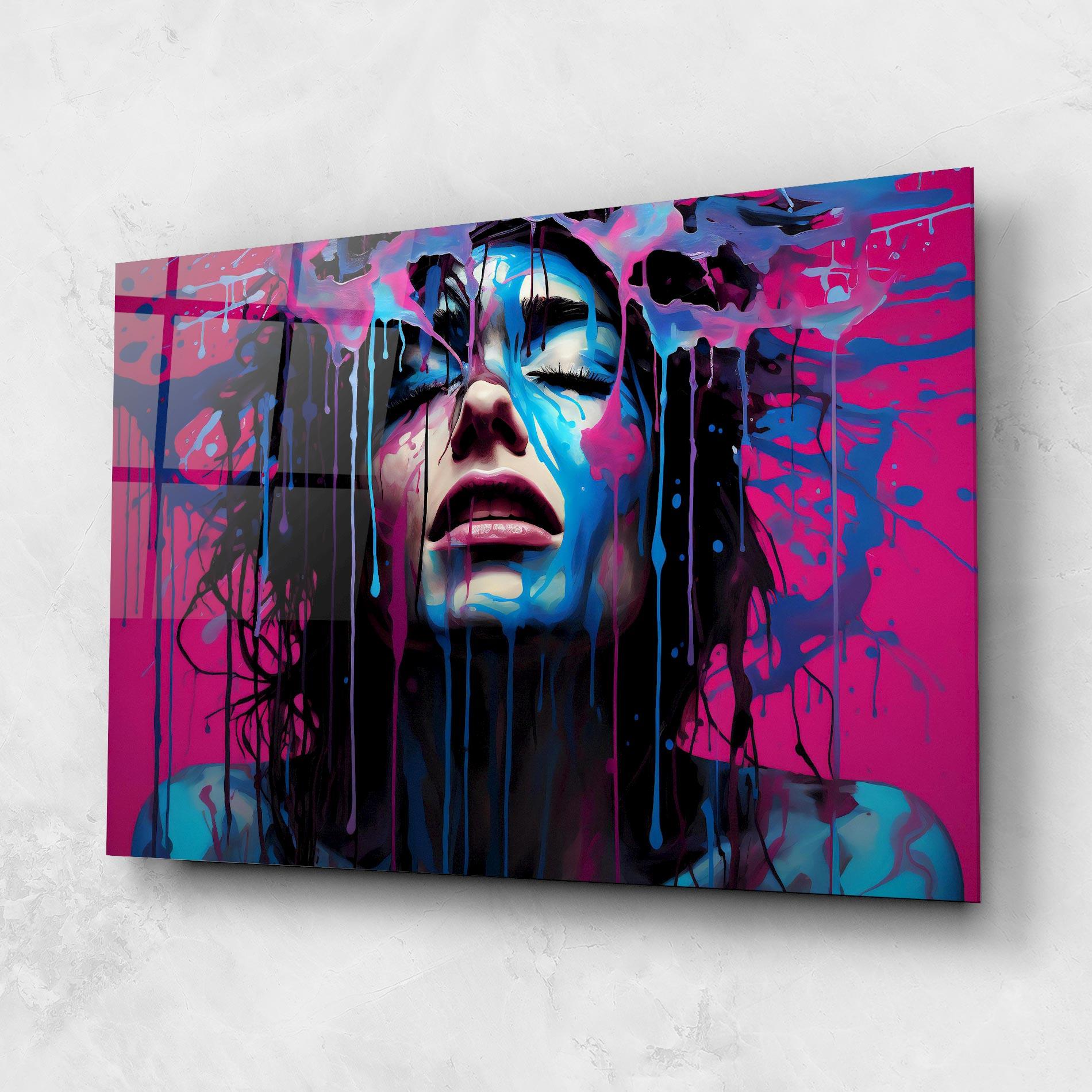 Üvegkép Blue Pink Woman mockup 1