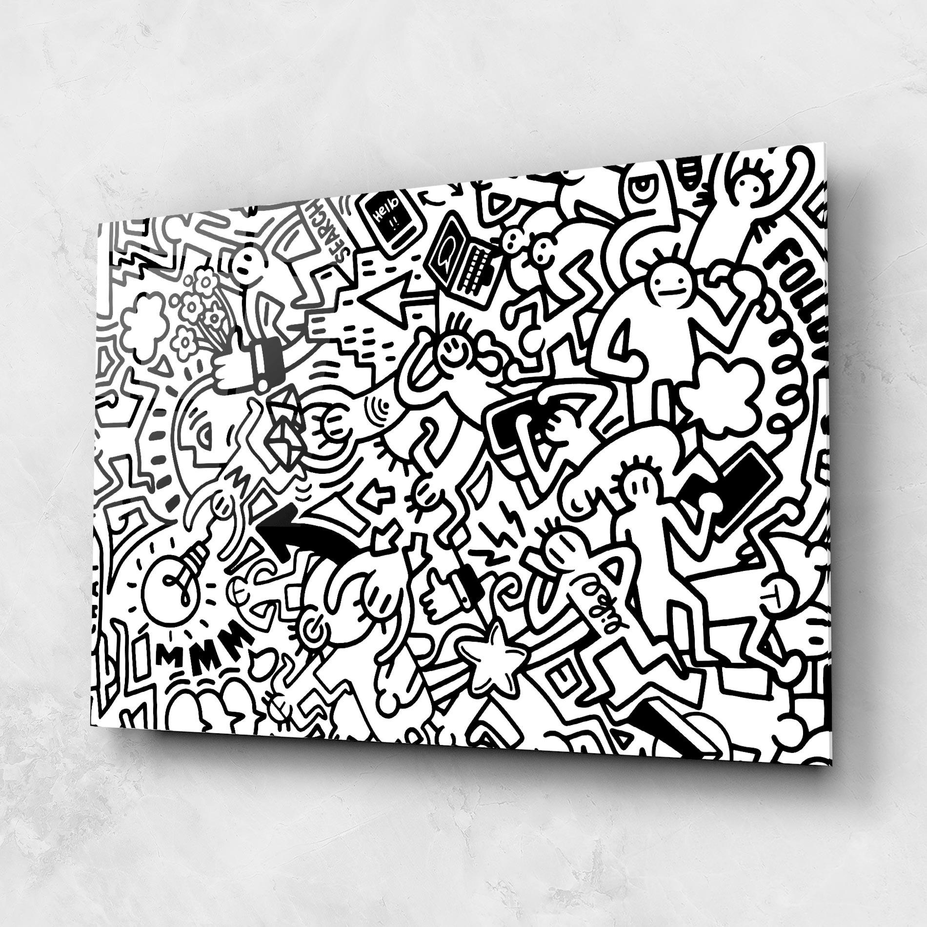 Üvegkép Follow Like Graffiti mockup 1