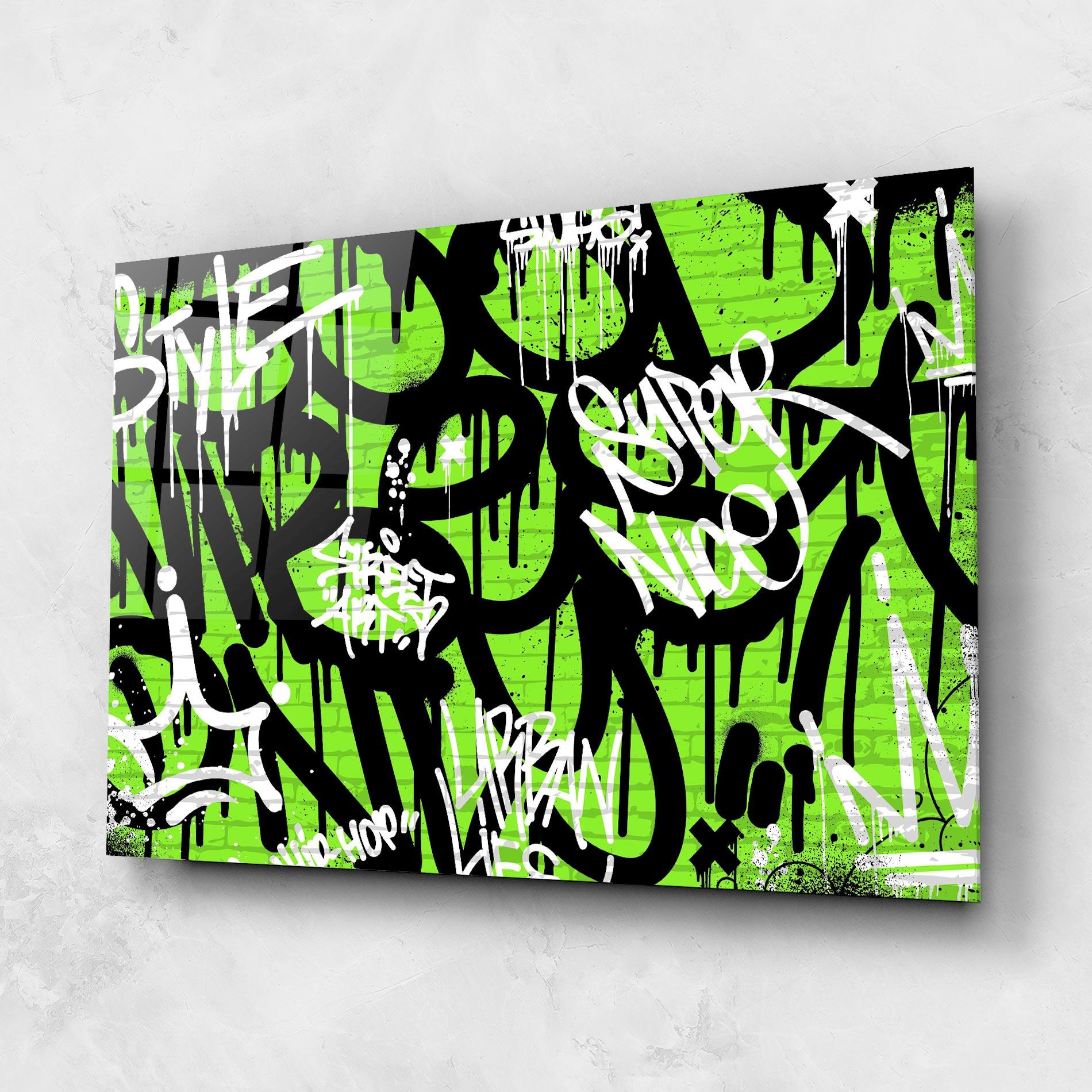 Üvegkép Graffiti Green Style mockup 1
