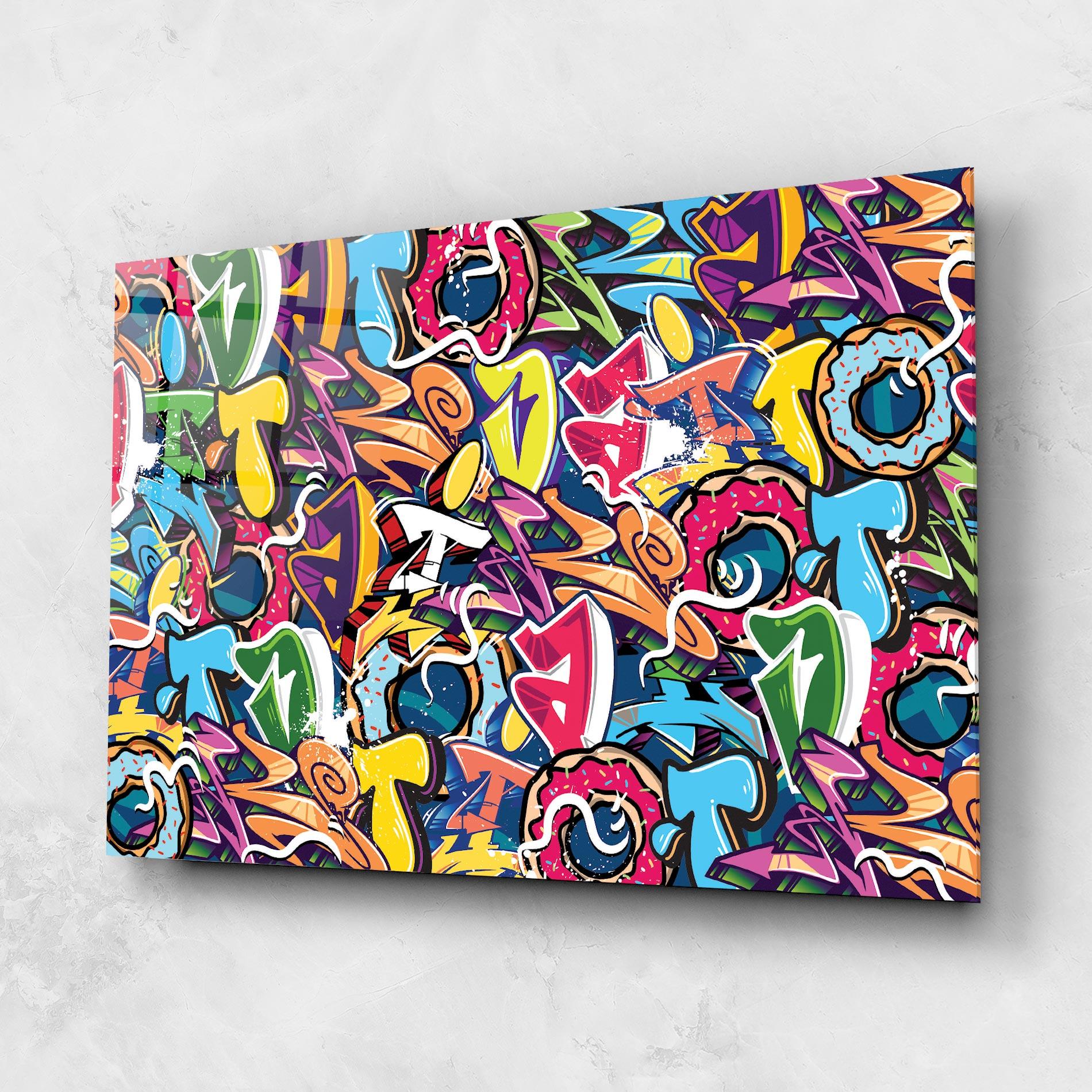 Üvegkép Graffiti Letters mockup 1