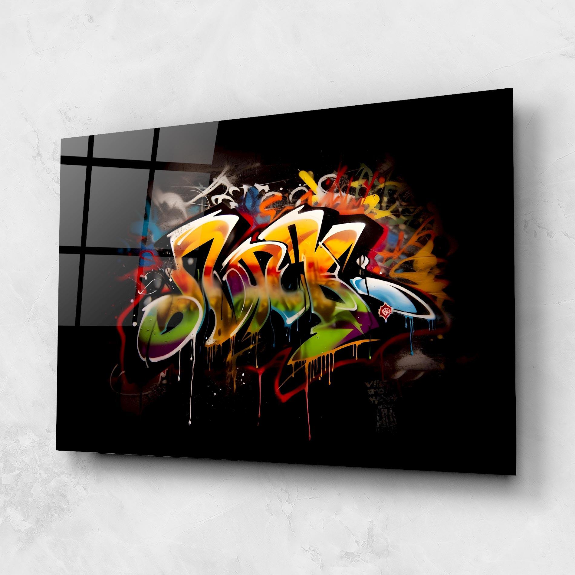Üvegkép Graffiti Style Wall mockup 1