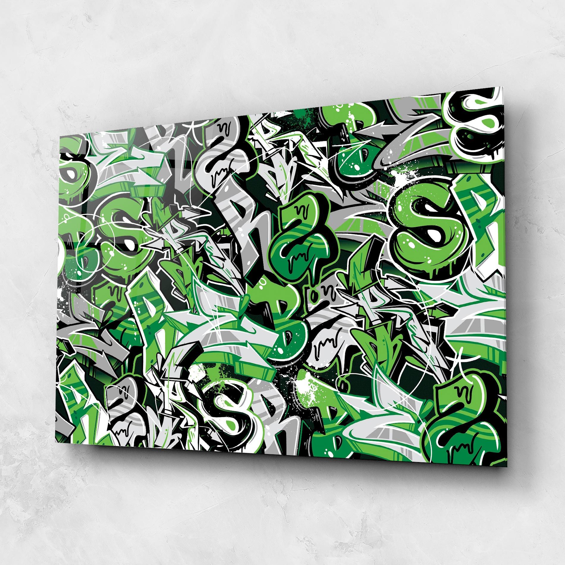 Green Graffiti Letters mockup 1