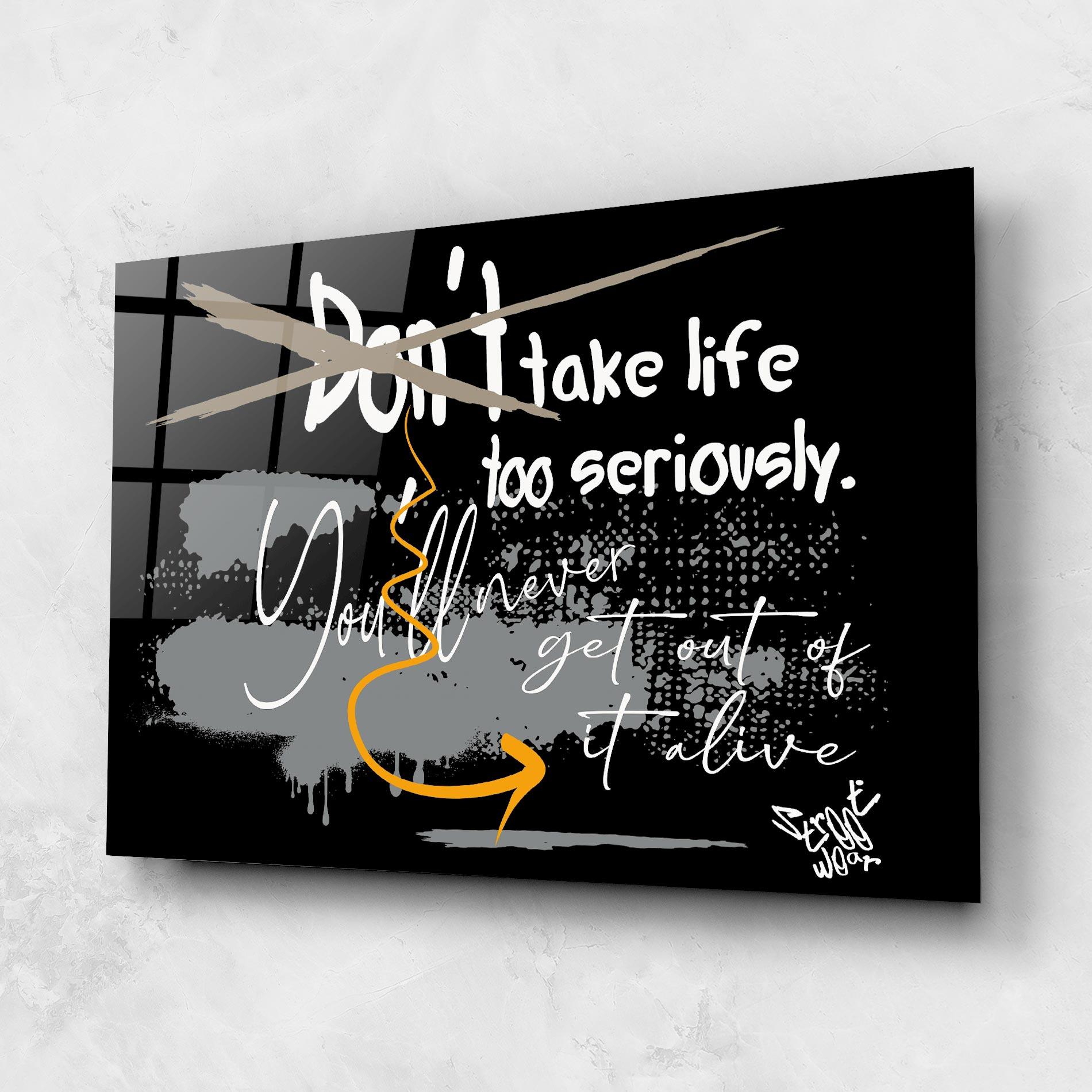 Üvegkép Grey Orange Graffiti mockup 1