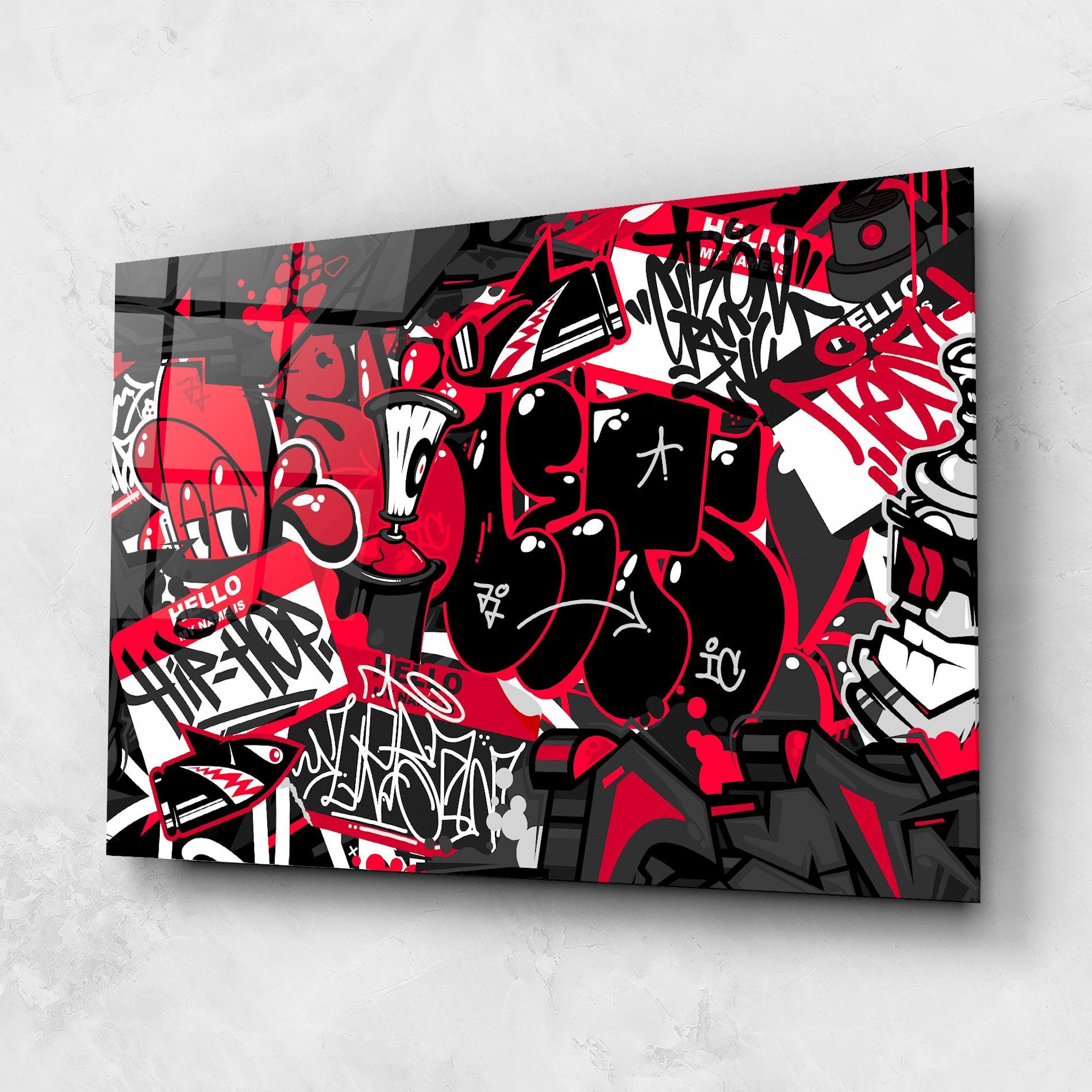 Üvegkép Hip Hop Graffiti mockup 1