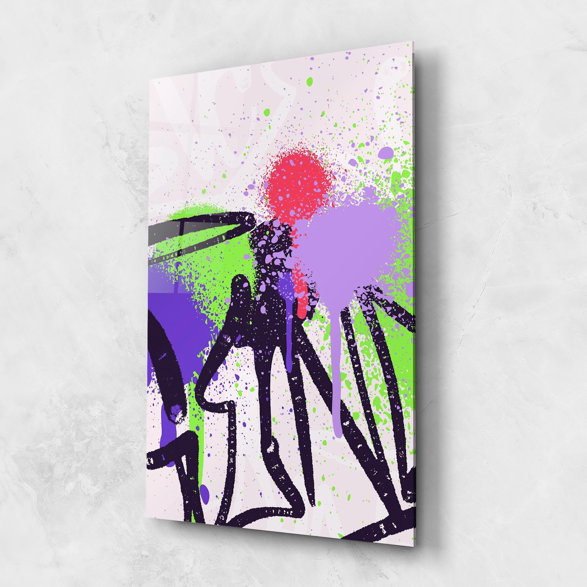 Üvegkép Green Purple Graffiti mockup 1