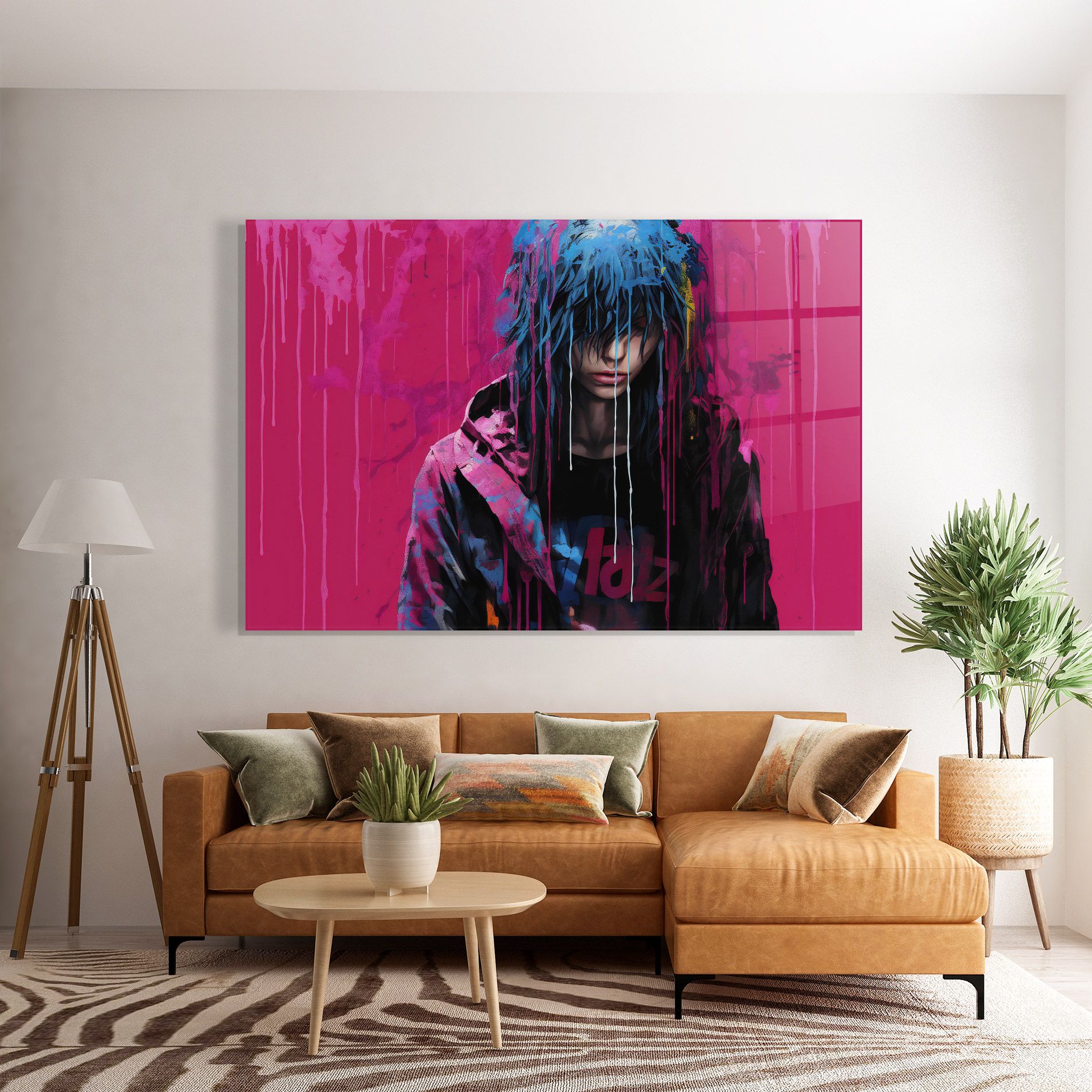 Blue Pink Falling Paint mockup 7