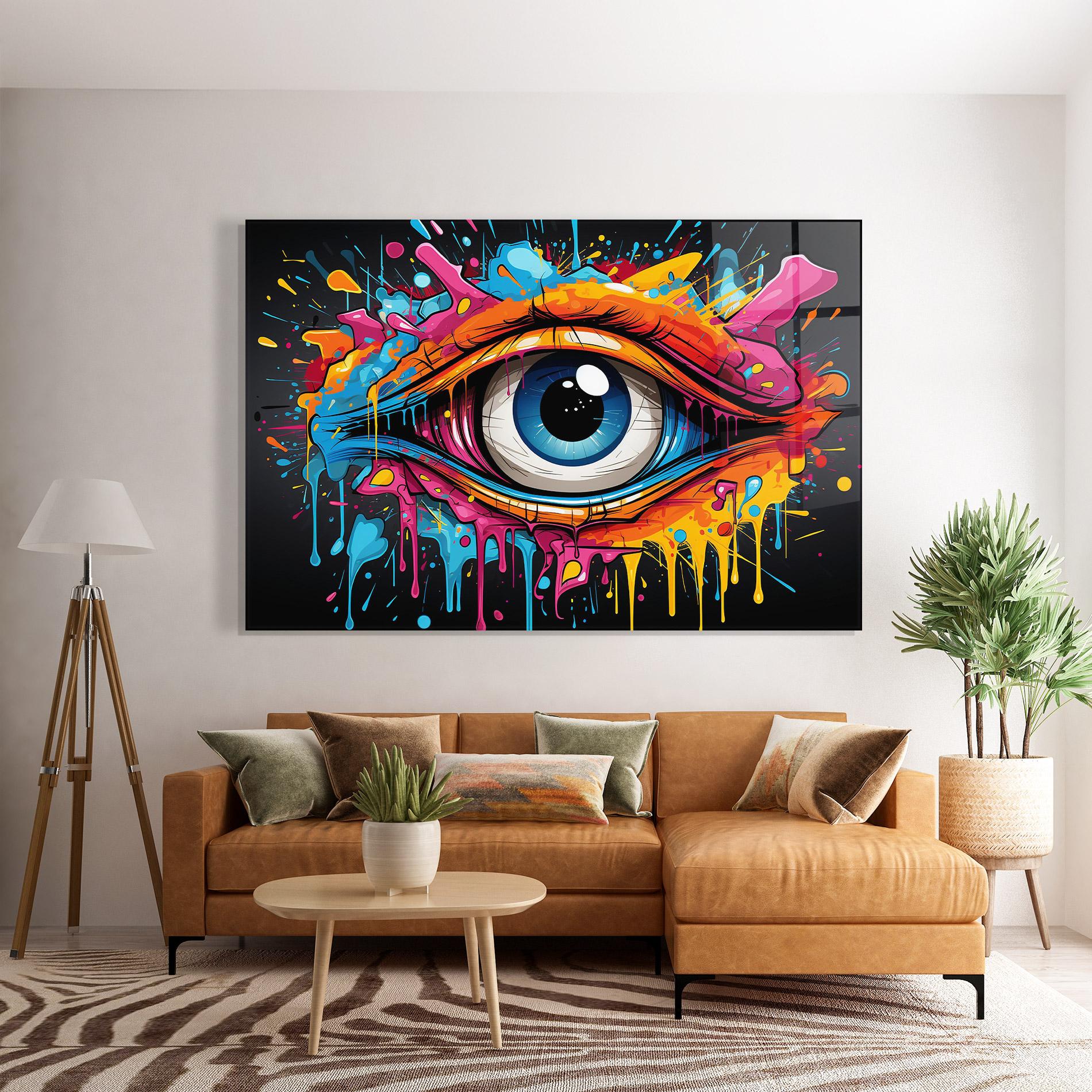 Üvegkép Graffitistyle Eye mockup 7