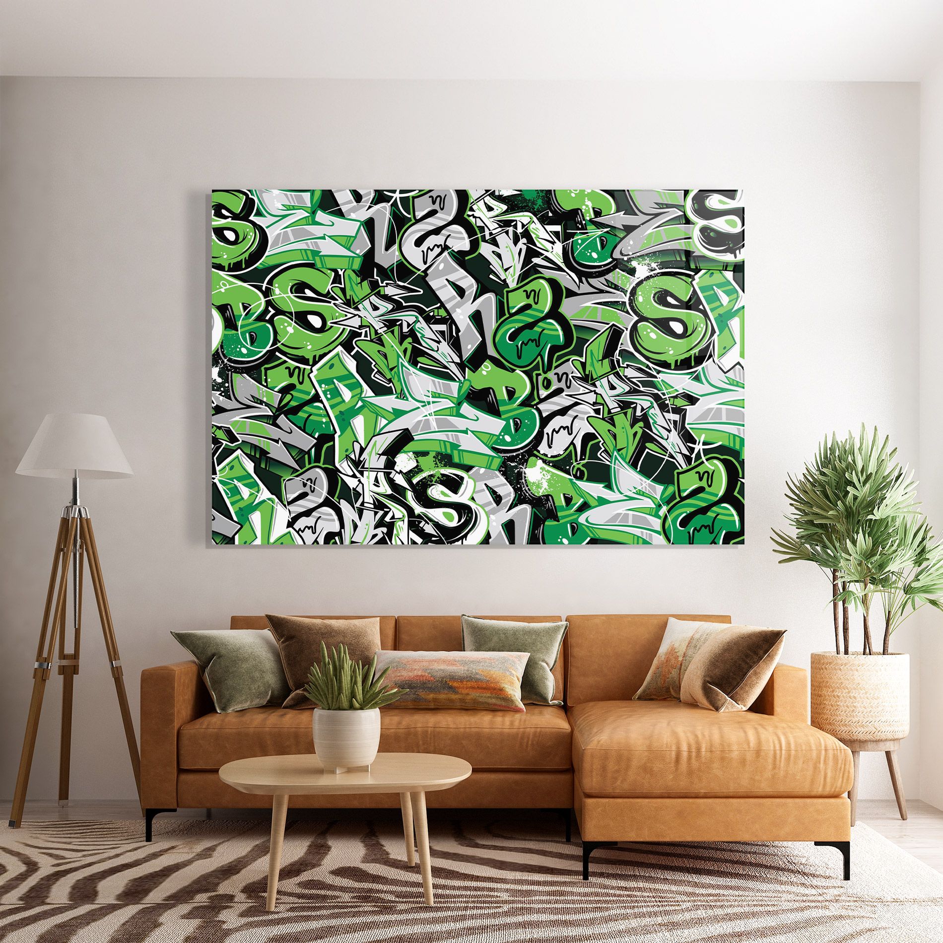 Green Graffiti Letters mockup 7