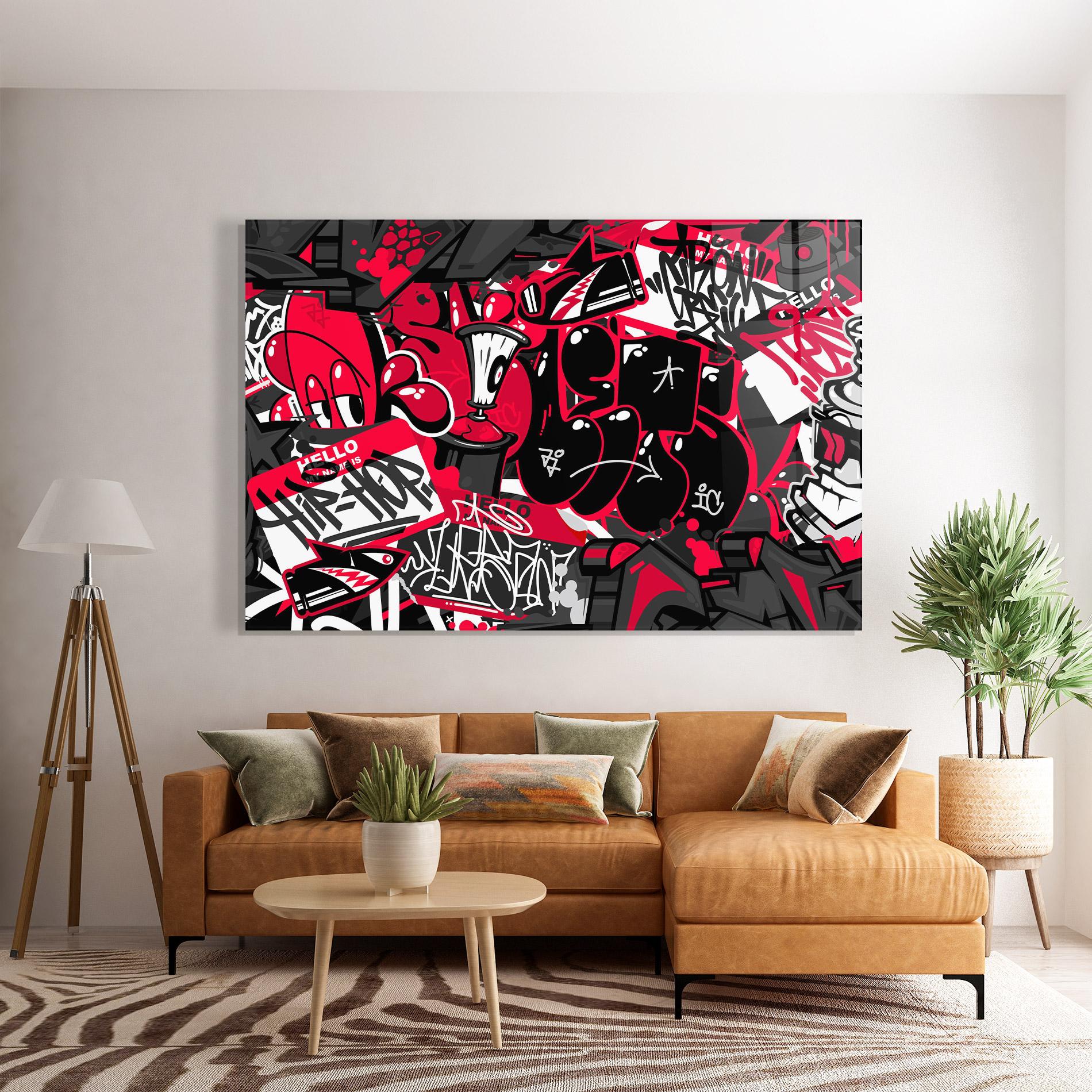 Üvegkép Hip Hop Graffiti mockup 7