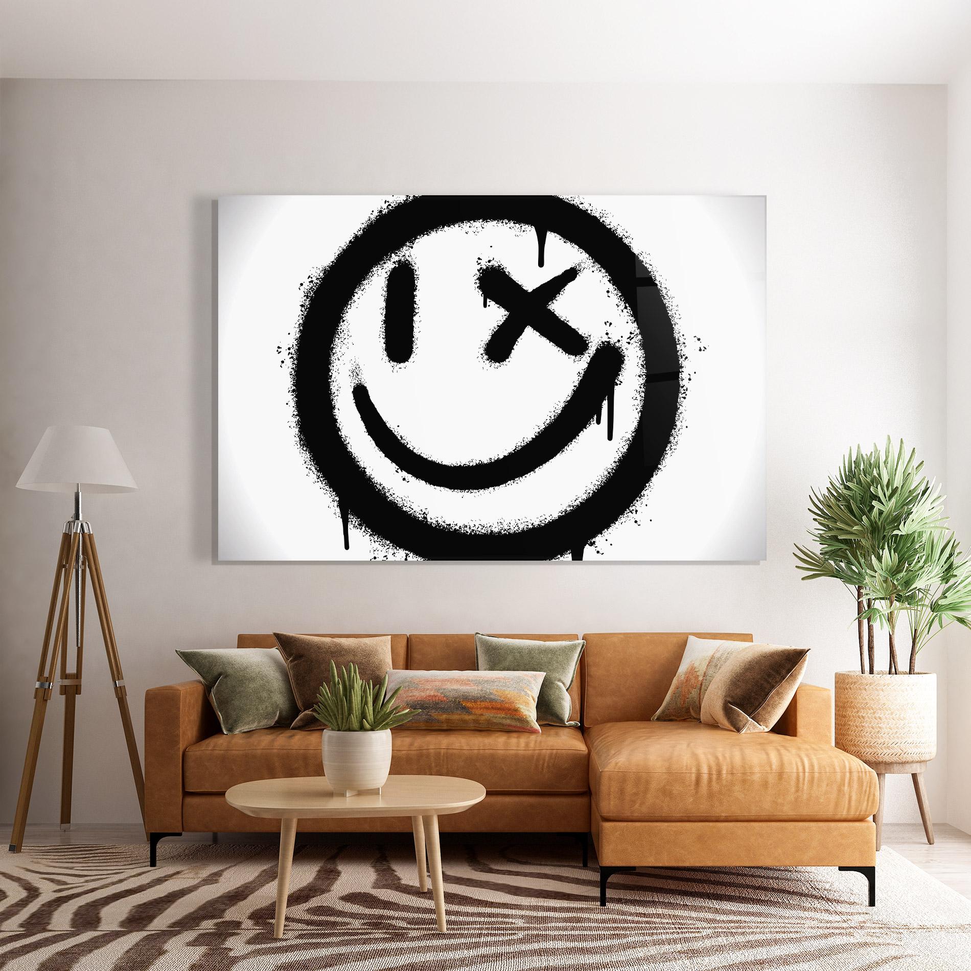 Üvegkép Smiley Face Spray mockup 7