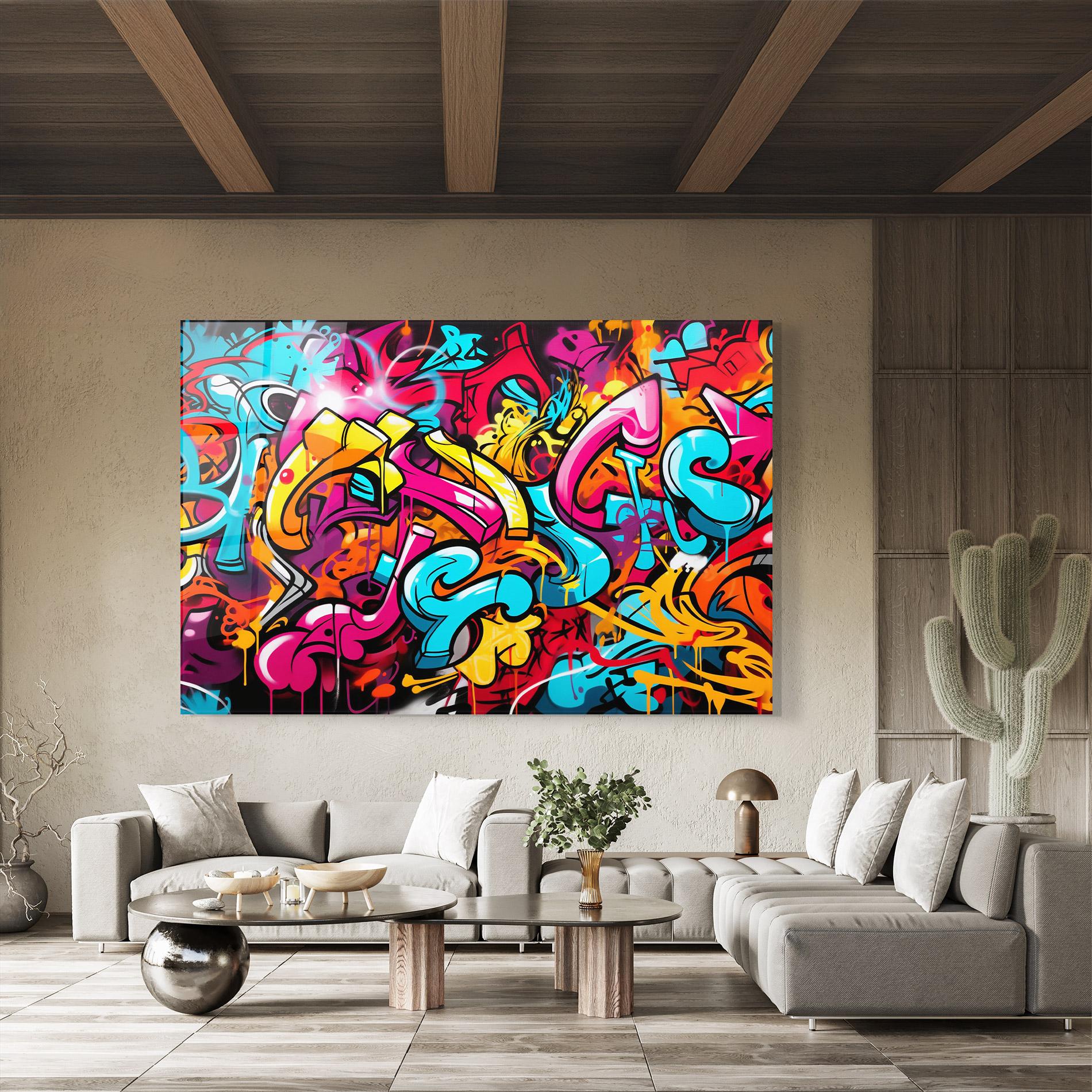Üvegkép Abstract Graffiti mockup 8
