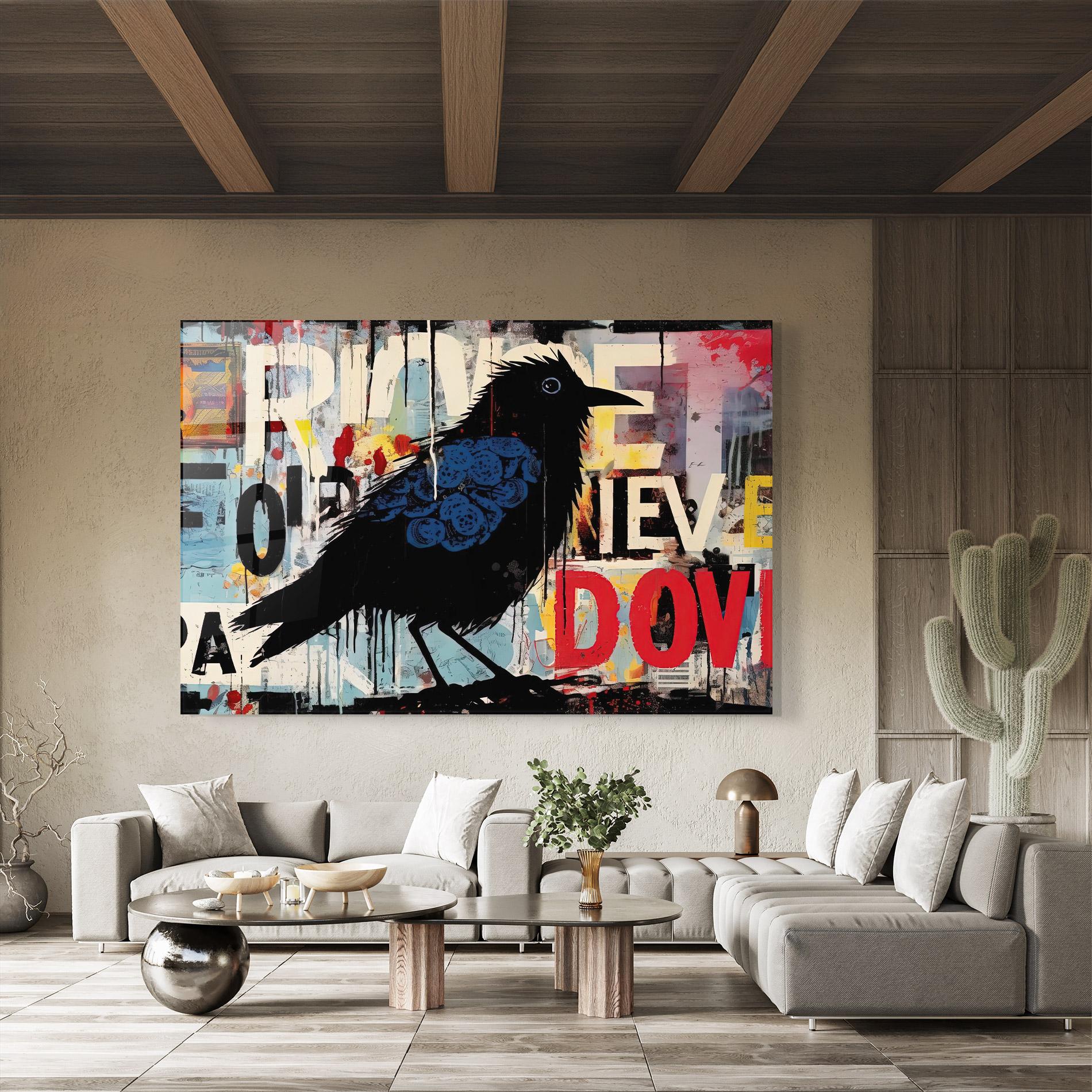 Üvegkép Bird Old Doodle mockup 8