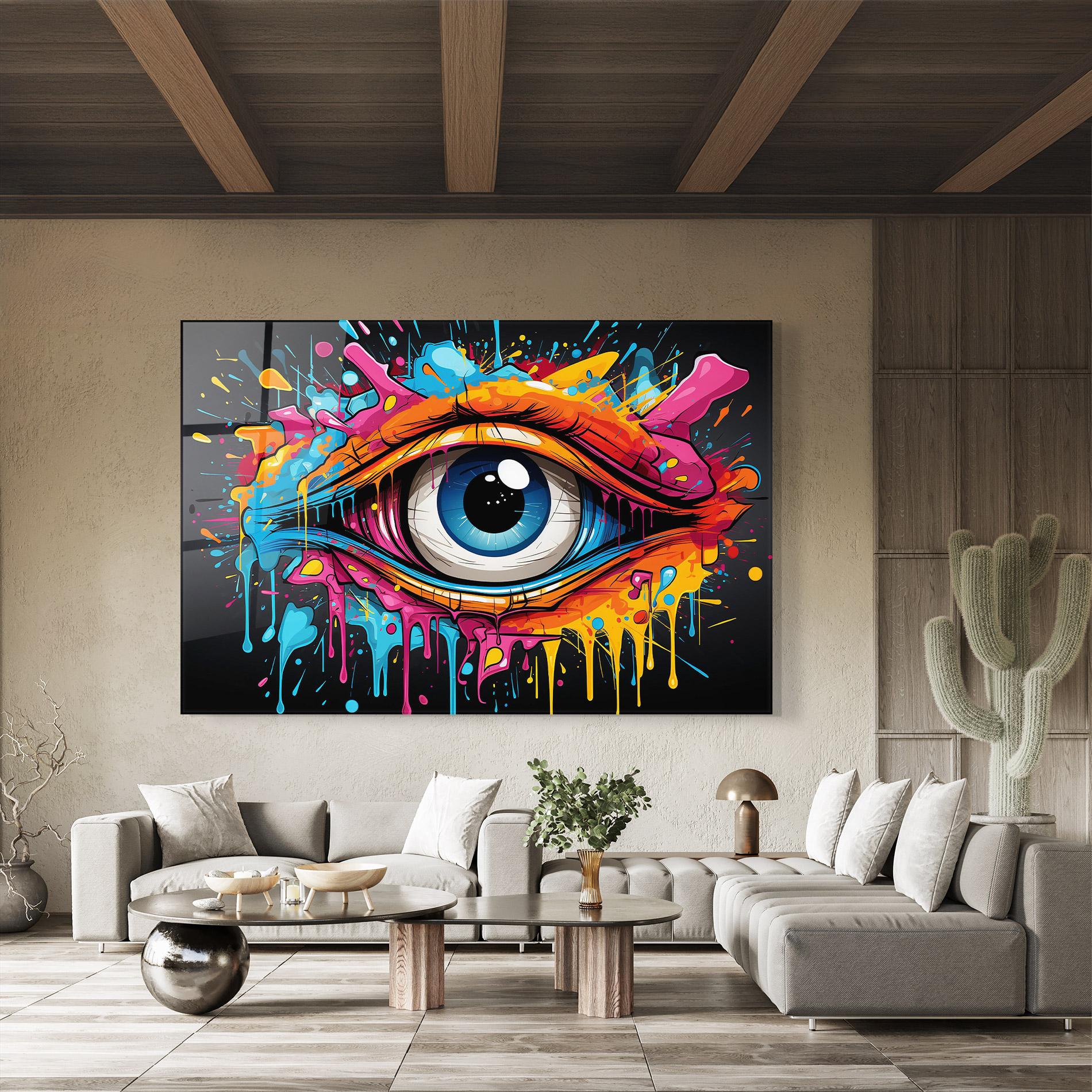 Üvegkép Graffitistyle Eye mockup 8