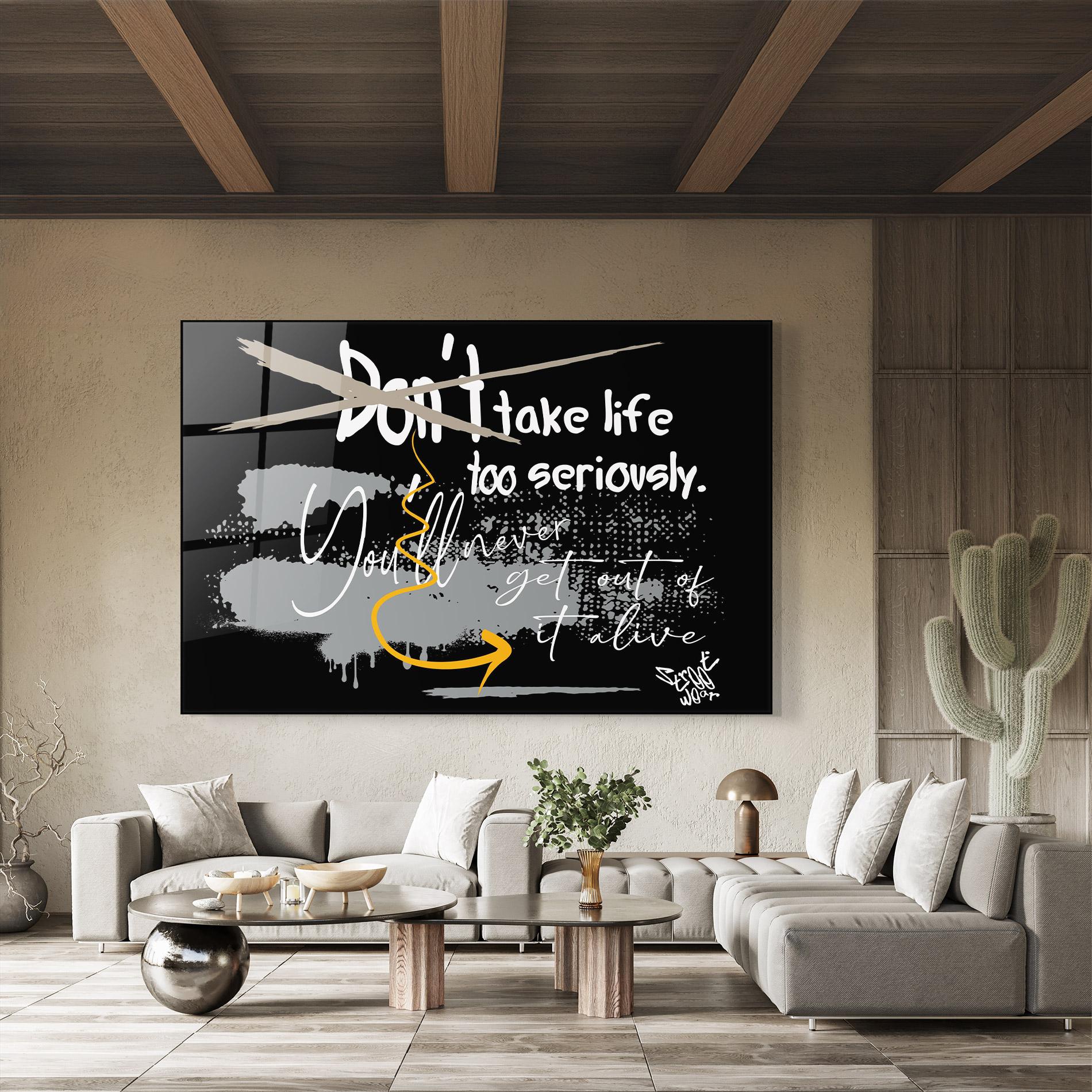 Üvegkép Grey Orange Graffiti mockup 8